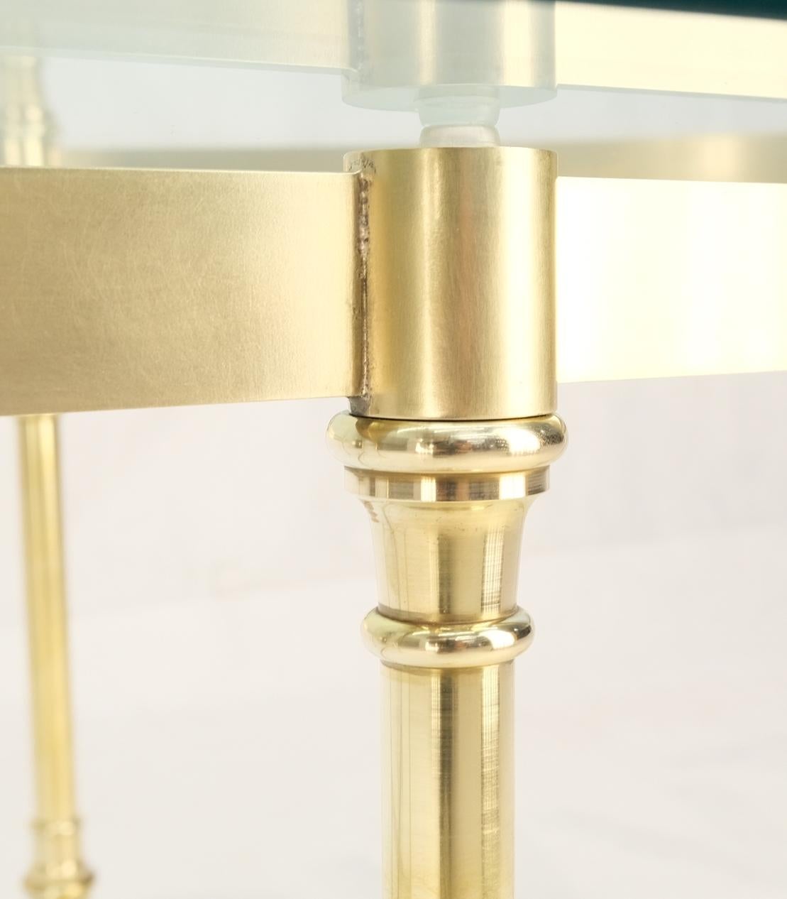 EstablishedLines Large Oval Solid Brass Glass Top Hoof Feet Italian Coffee Table