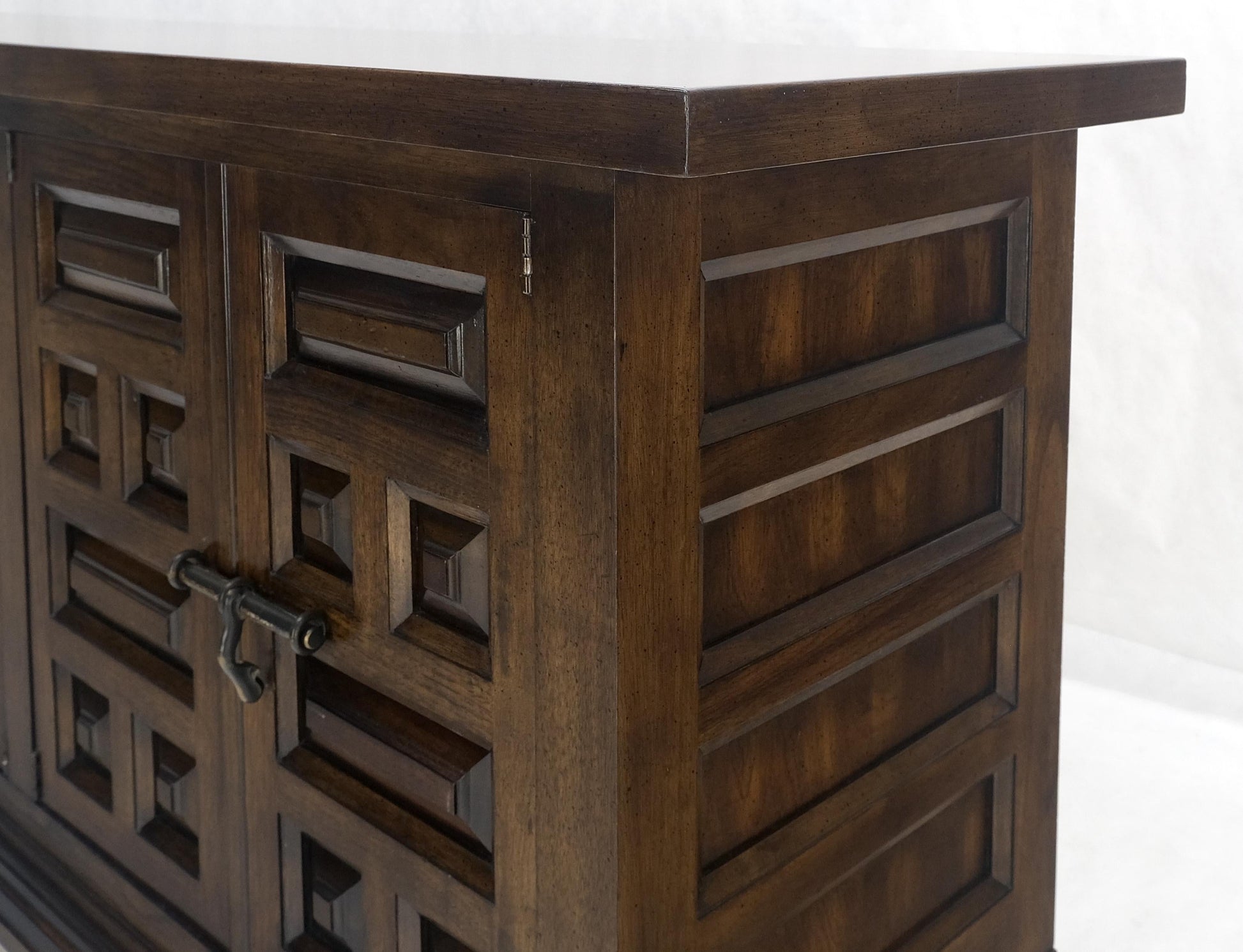 EstablishedLines Raised Panel 5 Doors 4 Drawers Mid Century Modern Dark Chestnut Dresser Credenza