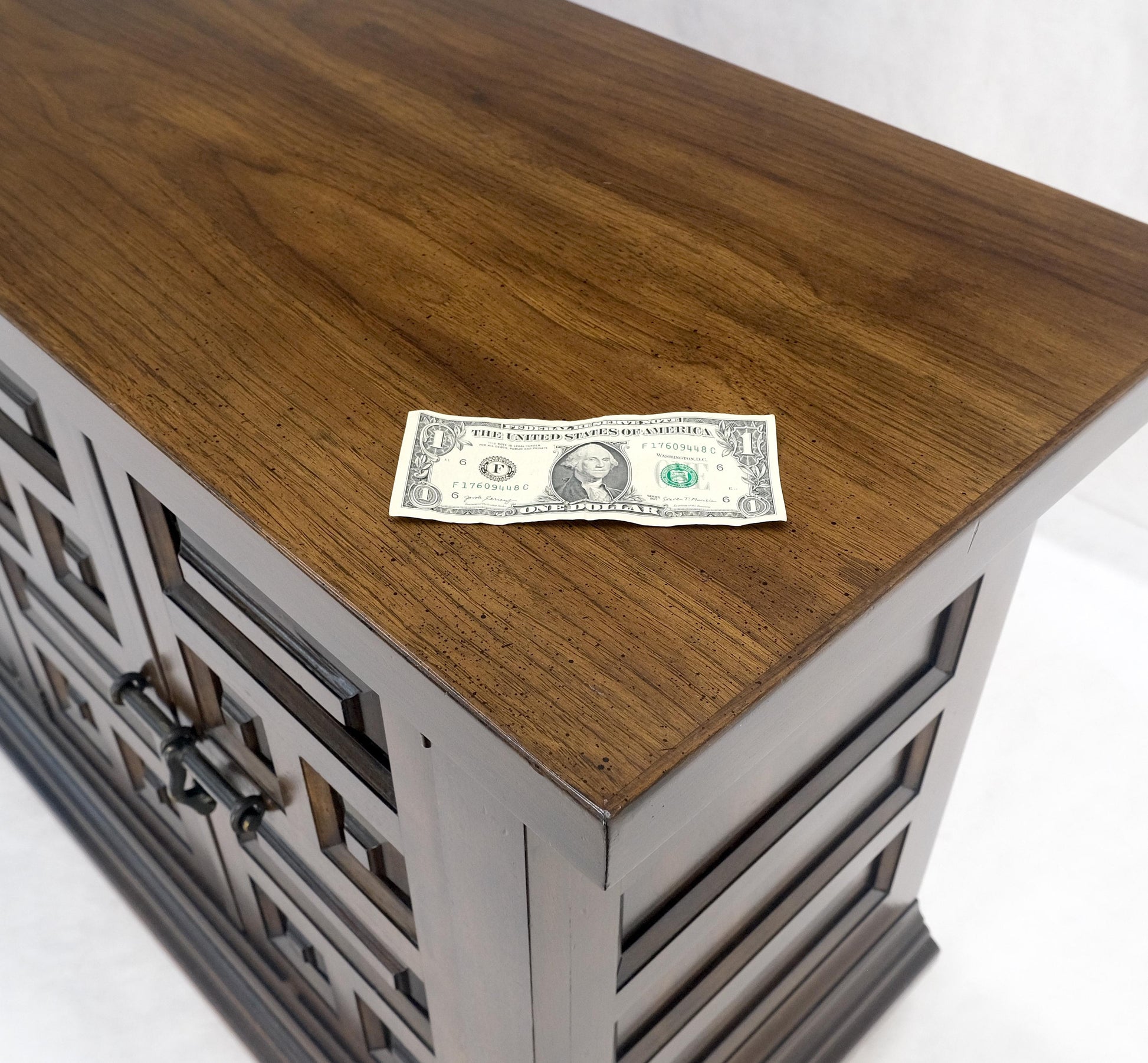 EstablishedLines Raised Panel 5 Doors 4 Drawers Mid Century Modern Dark Chestnut Dresser Credenza