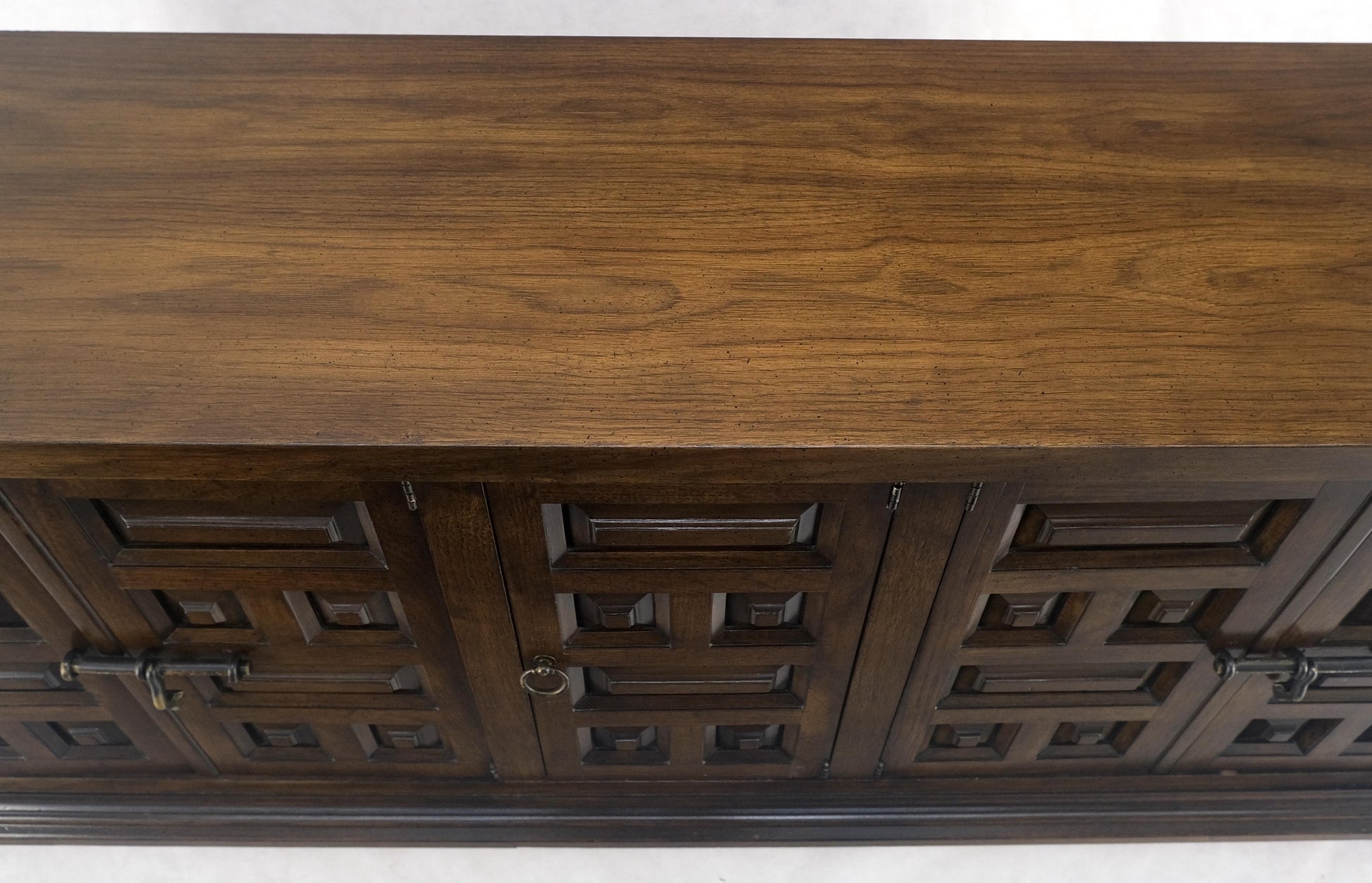 EstablishedLines Raised Panel 5 Doors 4 Drawers Mid Century Modern Dark Chestnut Dresser Credenza