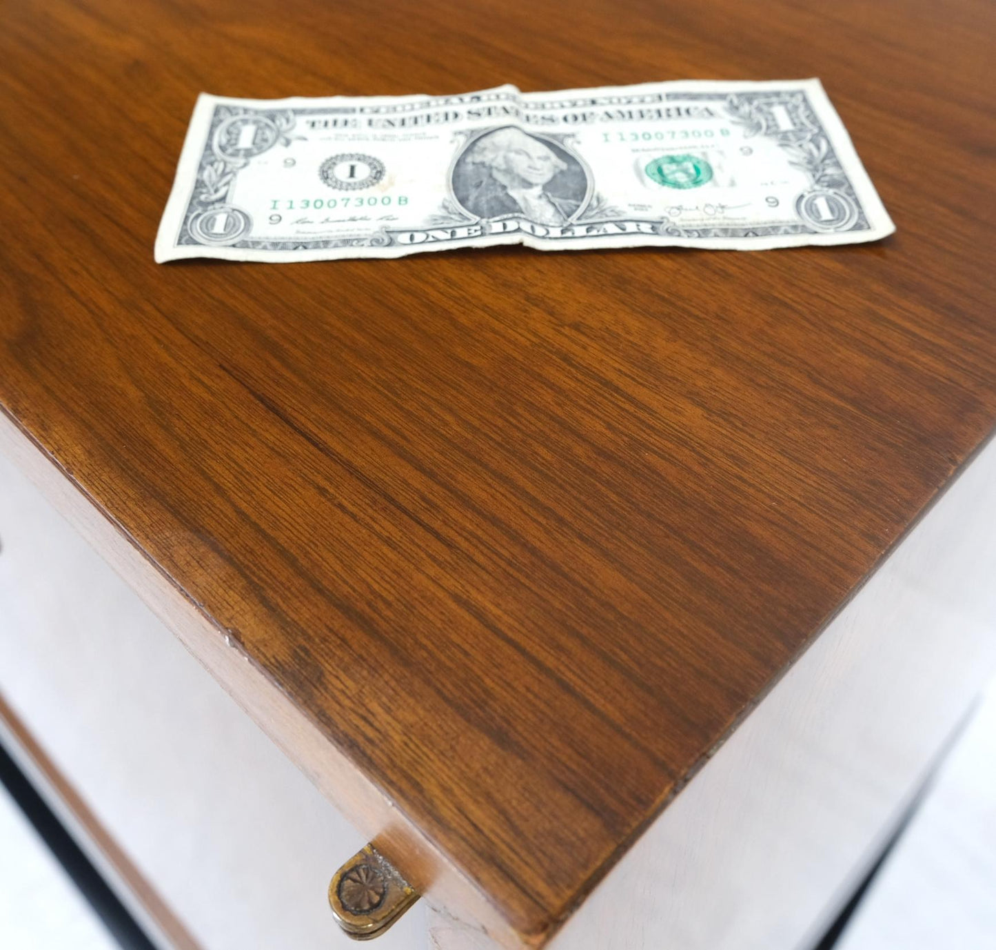 EstablishedLines Ebonized Base Walnut Three Doors Mid-Century Modern Credenza Console Cabinet