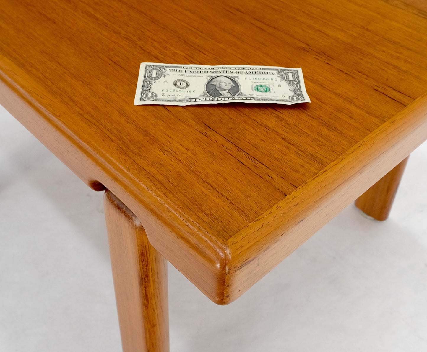 EstablishedLines Danish Mid Century Modern Solid Teak Legs Compact Rectangle Coffee Table MINT!