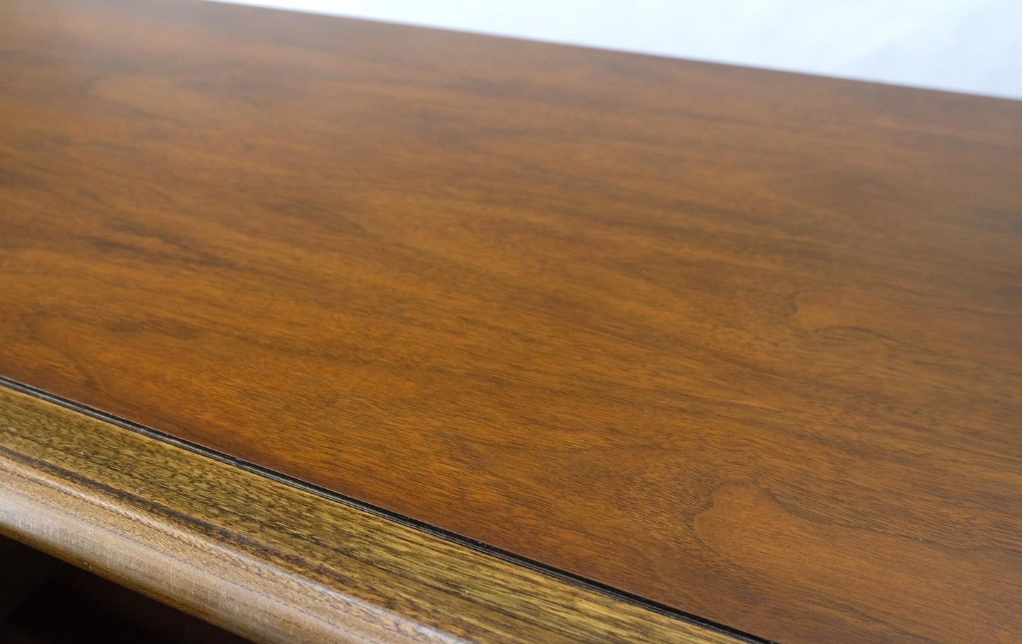 EstablishedLines Mid-Century Modern Sculpted Walnut 9 Diamond Front Drawers Dresser Mint