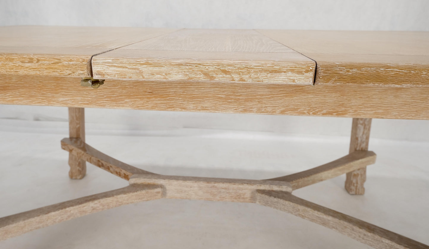 EstablishedLines MCM Arts & Crafts Cerused Oak Dining Table w/ 12" Extension Leaf Board Mint