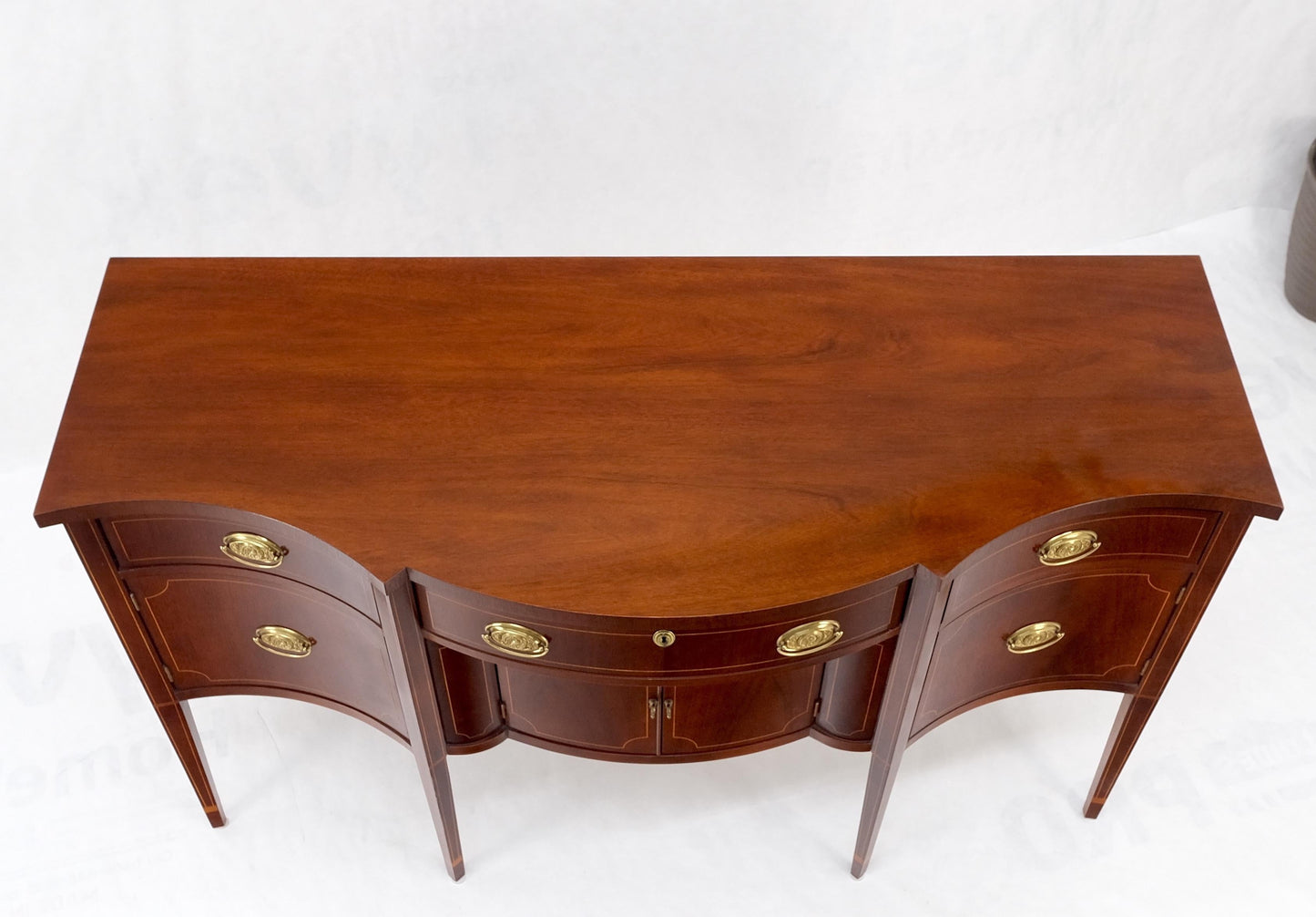 EstablishedLines Full Size Pencil Inlaid Mahogany Federal SideBoard Server Buffet by Baker MINT!