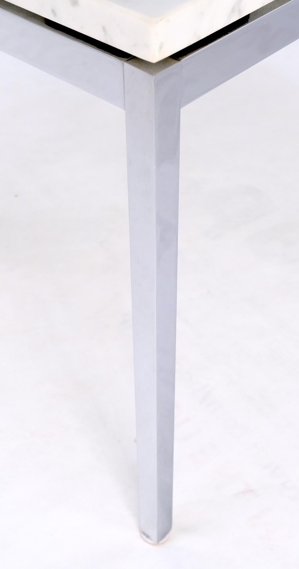 EstablishedLines Florence Knoll Square Marble Top Solid Chrome Base Side End Coffee Center Table