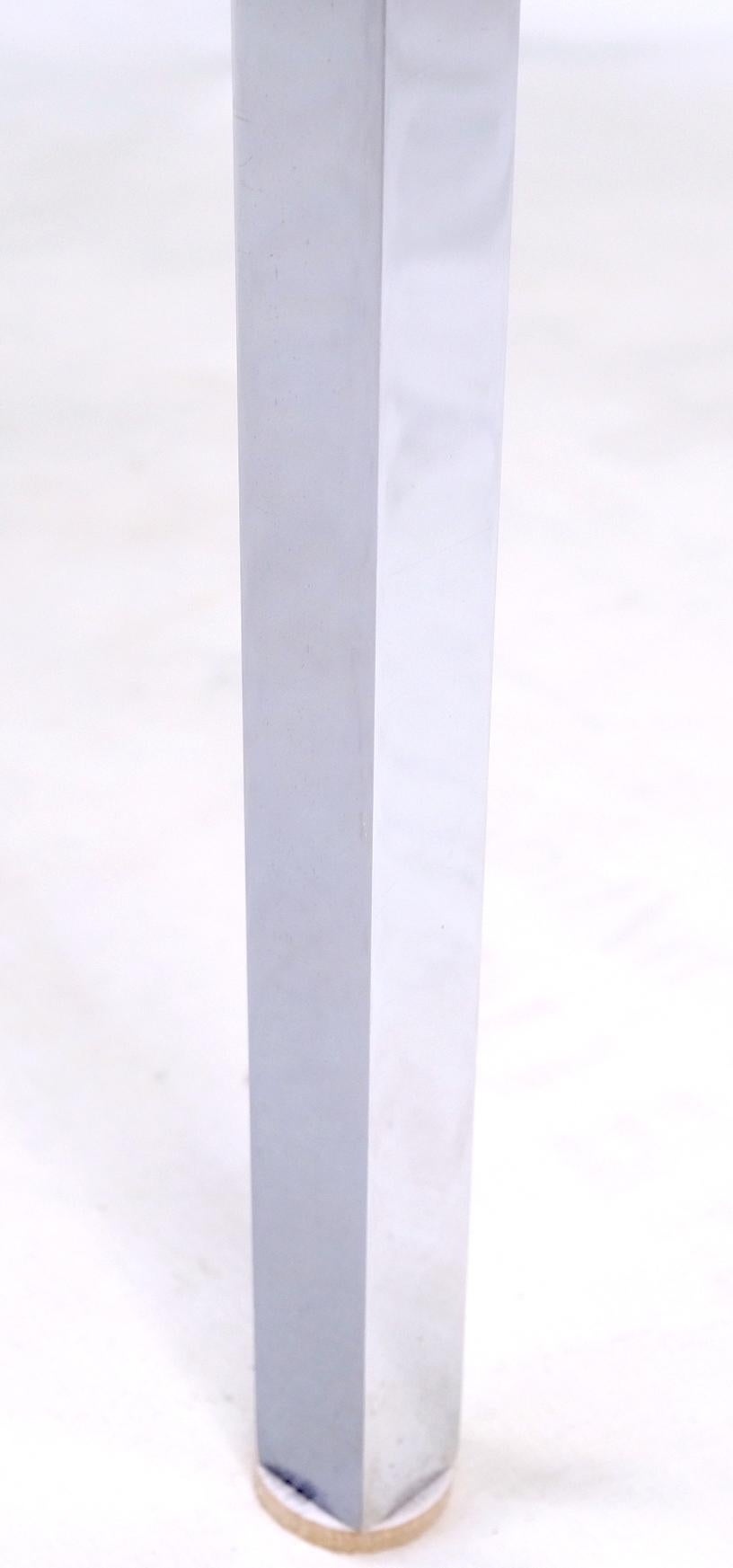 EstablishedLines Florence Knoll Square Marble Top Solid Chrome Base Side End Coffee Center Table