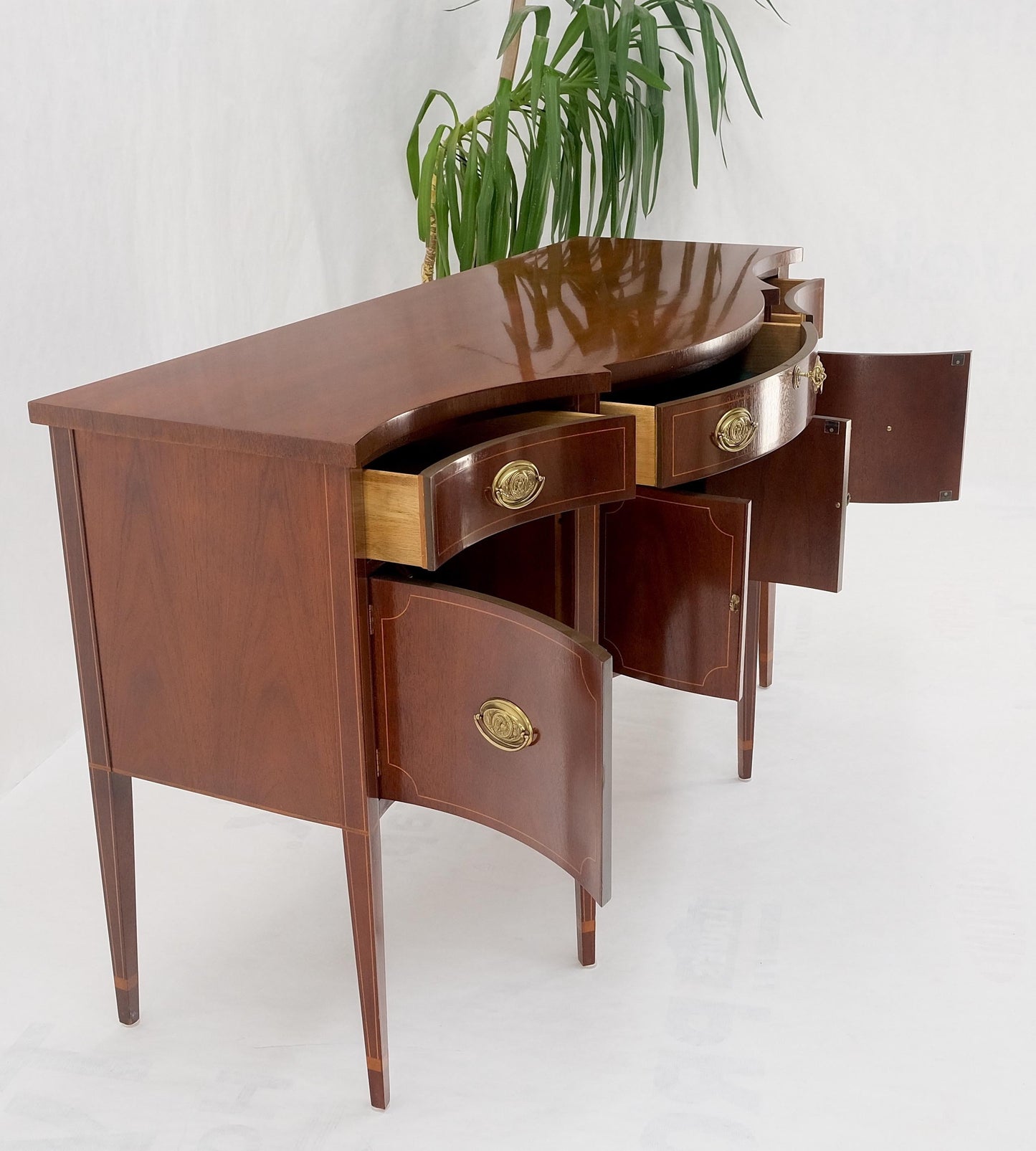 EstablishedLines Full Size Pencil Inlaid Mahogany Federal SideBoard Server Buffet by Baker MINT!