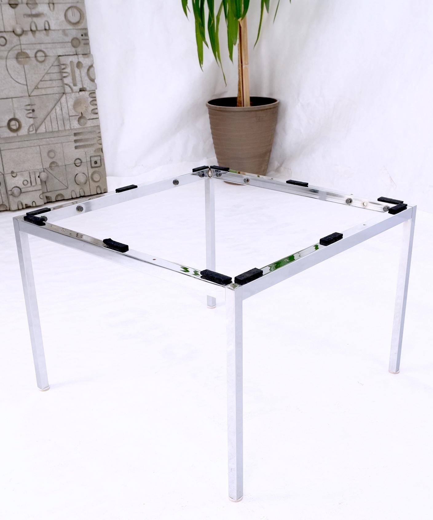 EstablishedLines Florence Knoll Square Marble Top Solid Chrome Base Side End Coffee Center Table