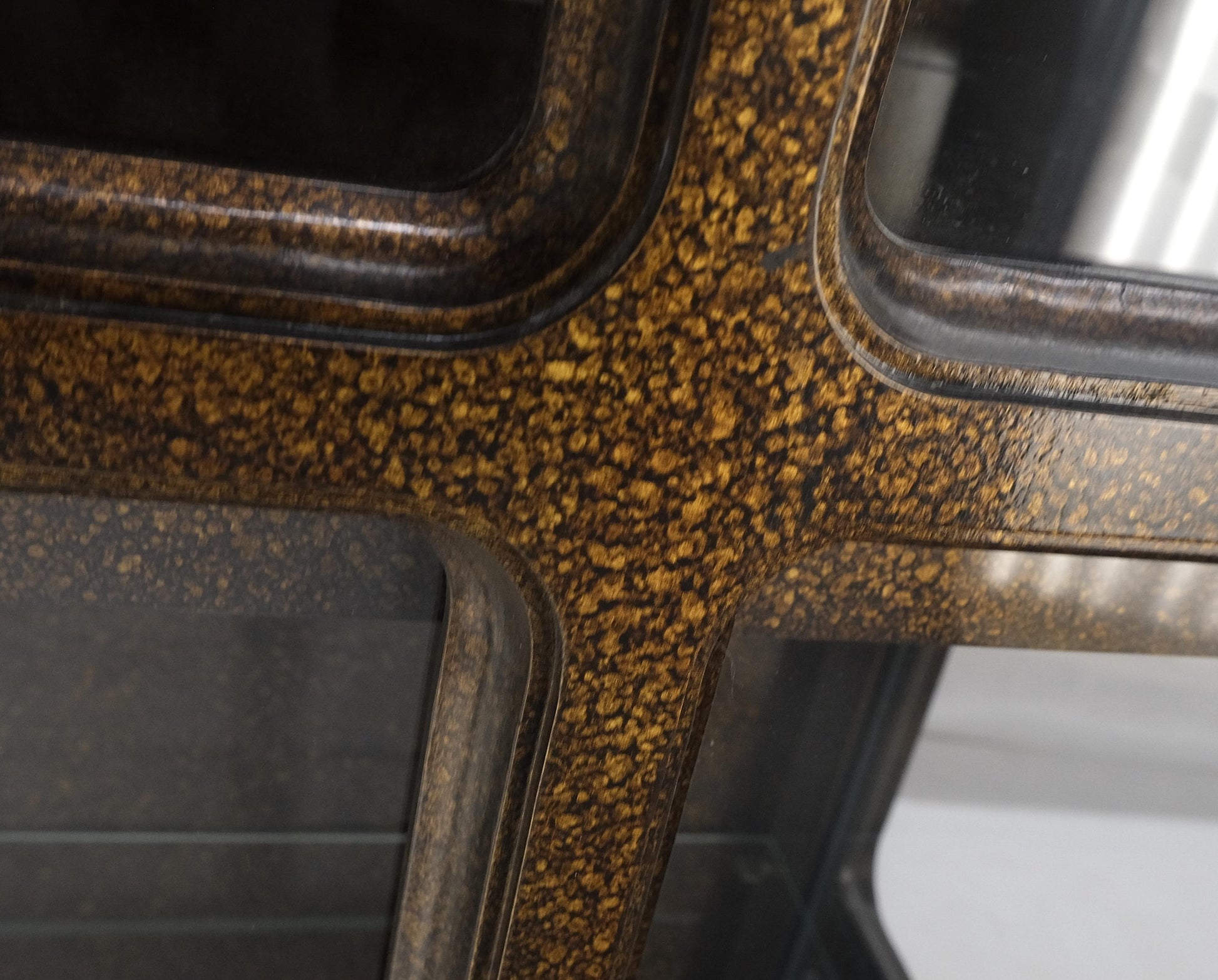 EstablishedLines Drexel Pair of Large Tortoise Finish Vitrines Etageres Cupboards Showcases MINT