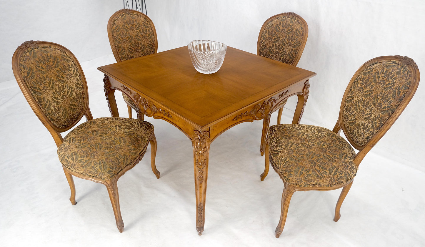 EstablishedLines Country French Carved Italian Two Drawers Dining Game Table 4 Chairs Set MINT!