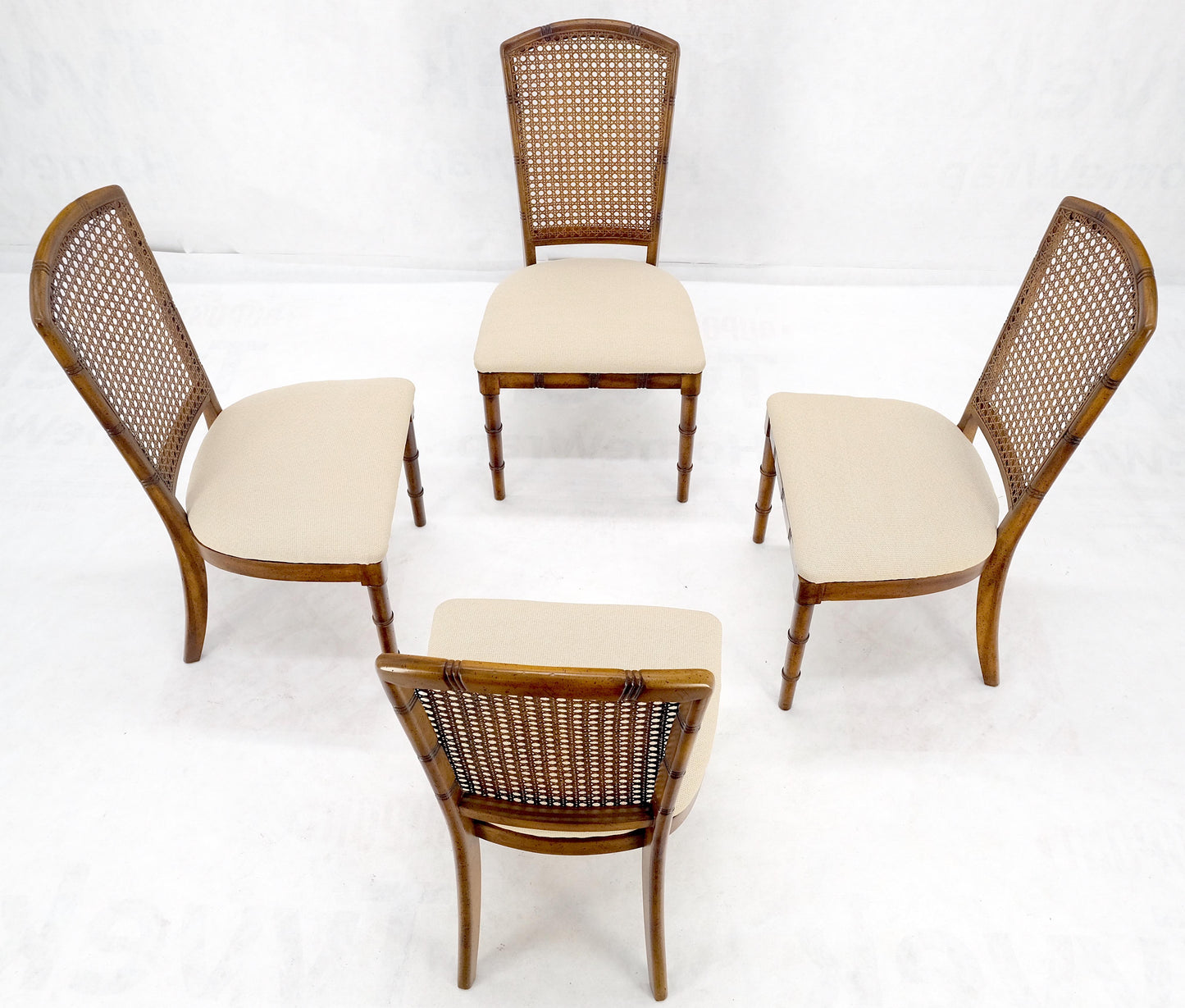 EstablishedLines Faux Bamboo Compact Dining 34x34 Game Table 1 Leaf 4 Chairs Set MINT!