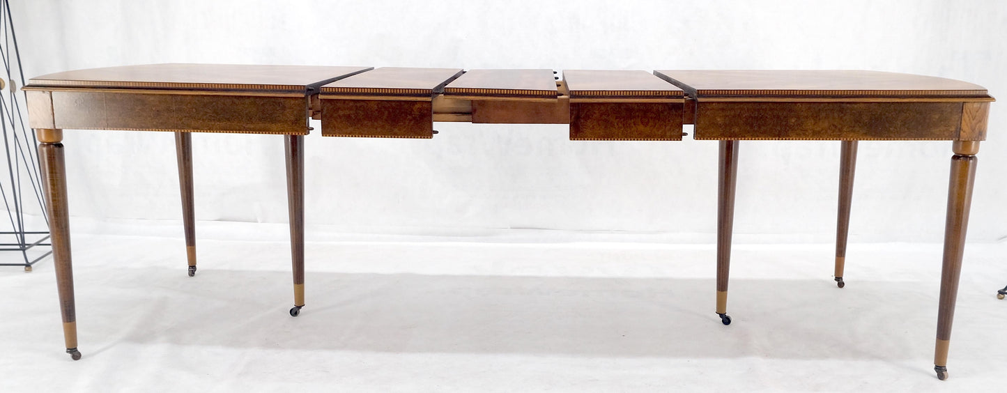 EstablishedLines French Art Deco Phenomenal Rosewood Pattern Compact Dining Table 3 Leaves MINT