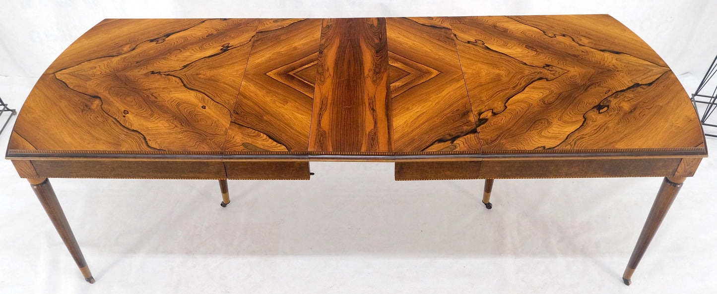 EstablishedLines French Art Deco Phenomenal Rosewood Pattern Compact Dining Table 3 Leaves MINT