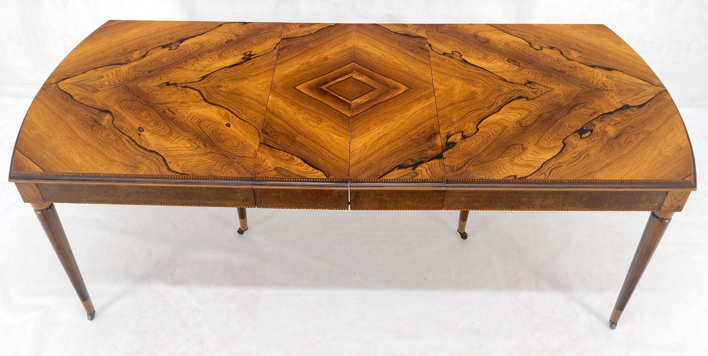 EstablishedLines French Art Deco Phenomenal Rosewood Pattern Compact Dining Table 3 Leaves MINT