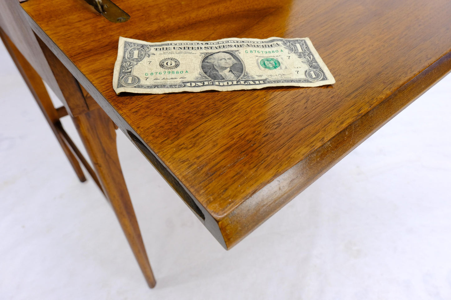 EstablishedLines Mid-Century Modern Walnut tall Secretary Desk Bookcase