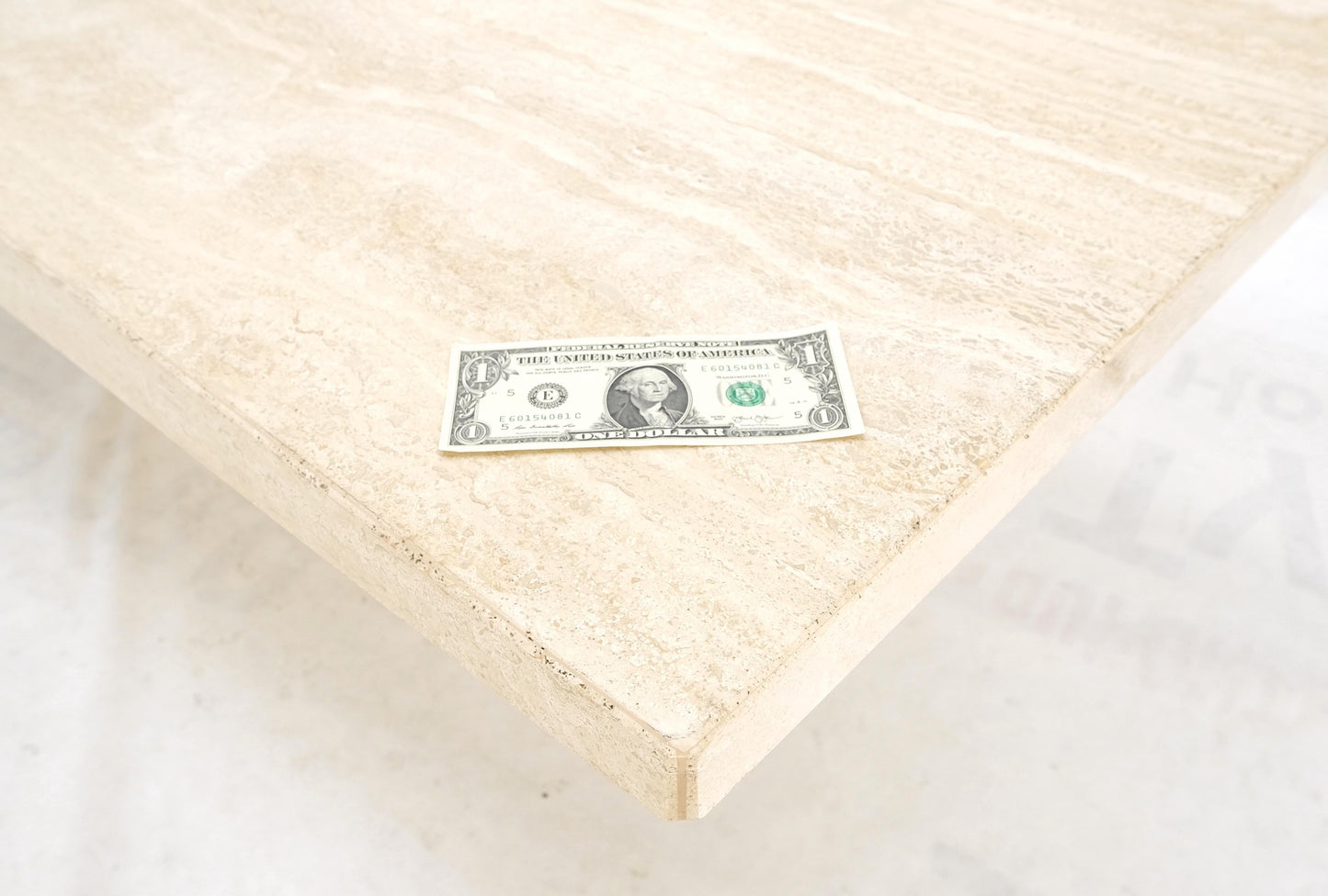 Midcentury Italian Modern Travertine Single Pedestal Dining Conference Table