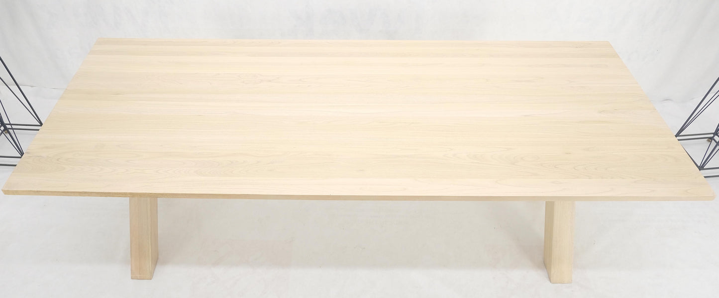 Large 8' Long Lime White Washed Solid Chestnut Dining Table Massive X Bases MINT