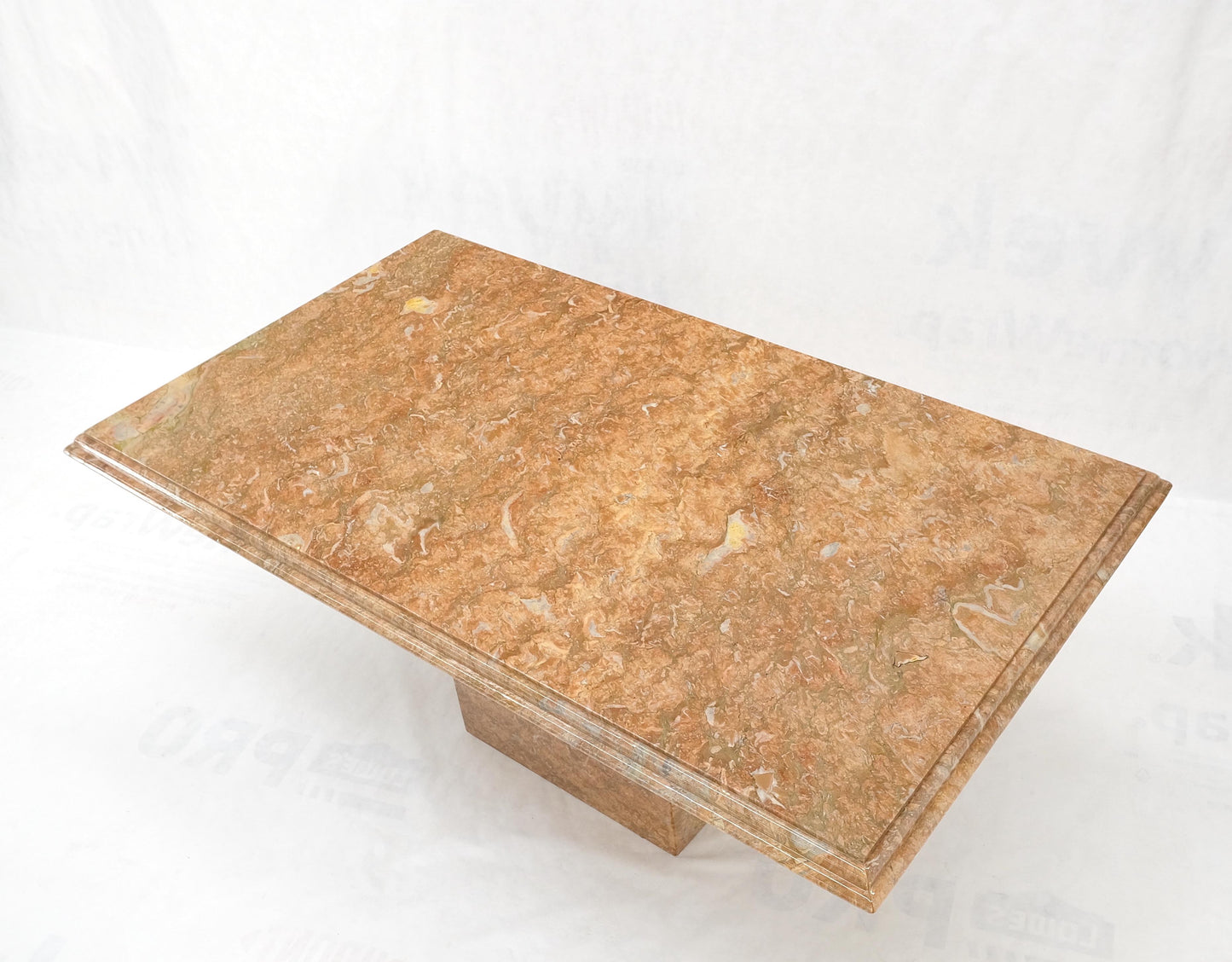 EstablishedLines Rouge Brick Color Single Pedestal Italian Marble Dining Conference Table Mint!