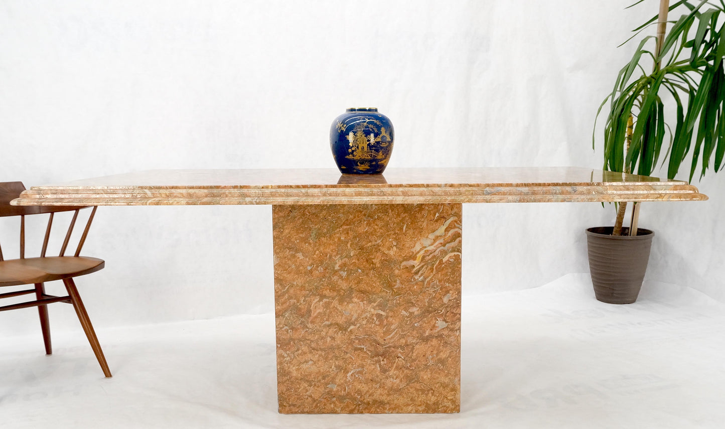 EstablishedLines Rouge Brick Color Single Pedestal Italian Marble Dining Conference Table Mint!