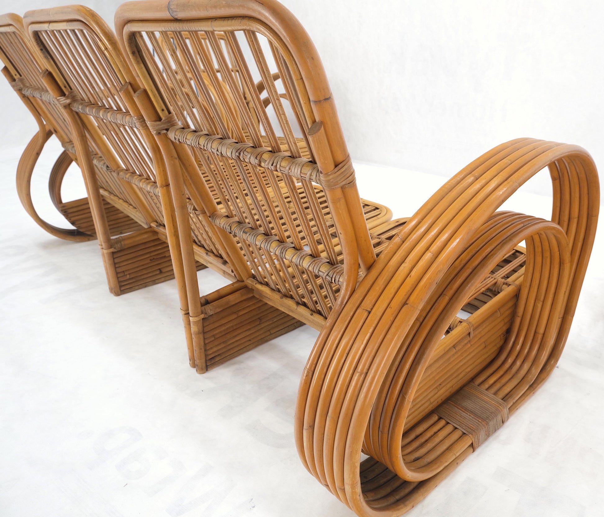 EstablishedLines New Upholstery Paul Frankl Rattan Living Room Tank Chair Set MINT!