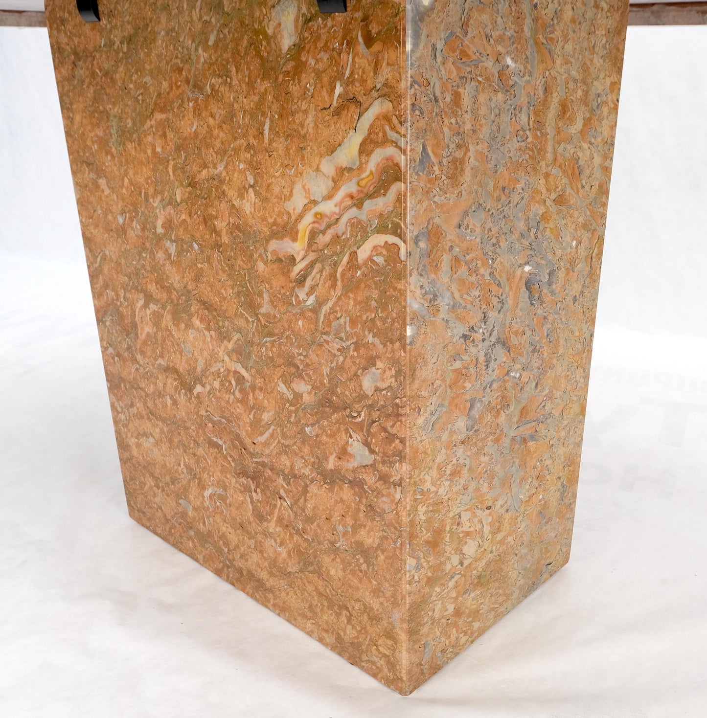 EstablishedLines Rouge Brick Color Single Pedestal Italian Marble Dining Conference Table Mint!