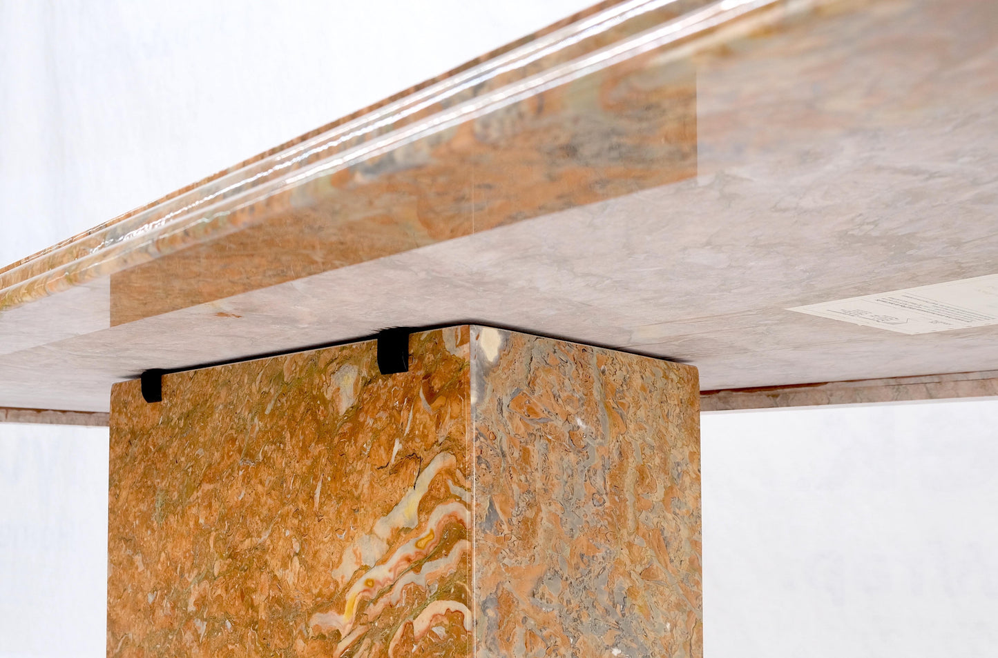 EstablishedLines Rouge Brick Color Single Pedestal Italian Marble Dining Conference Table Mint!