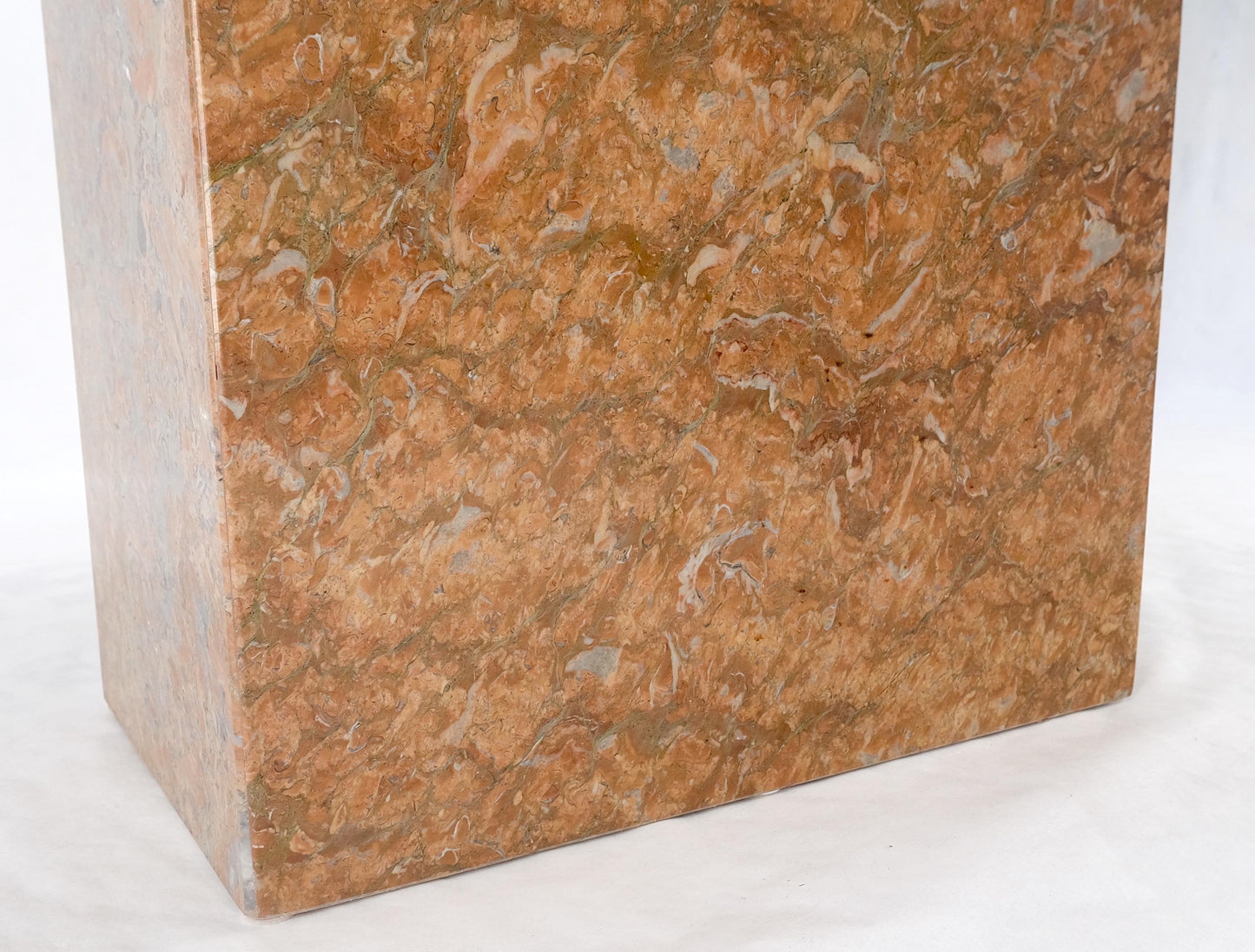 EstablishedLines Rouge Brick Color Single Pedestal Italian Marble Dining Conference Table Mint!
