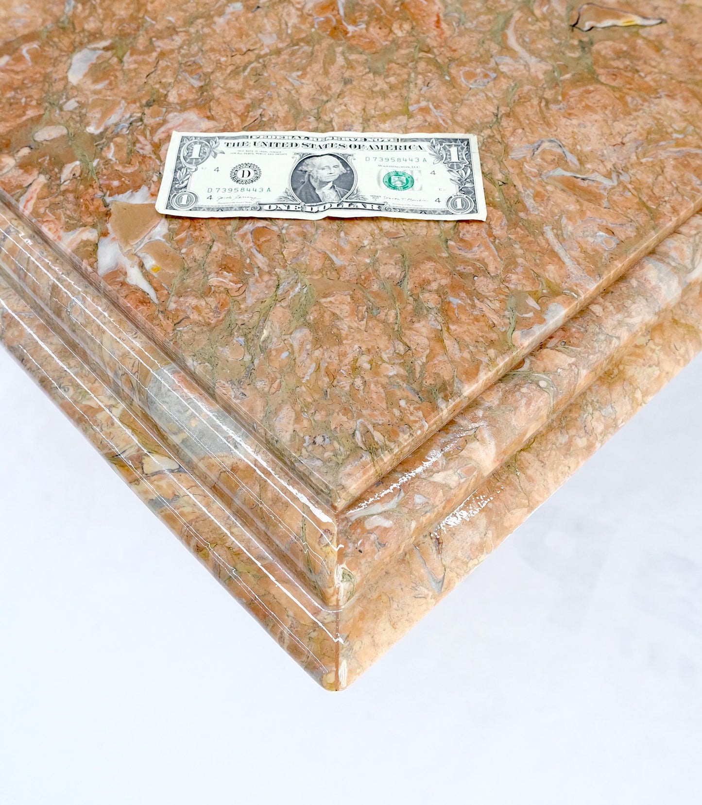 EstablishedLines Rouge Brick Color Single Pedestal Italian Marble Dining Conference Table Mint!