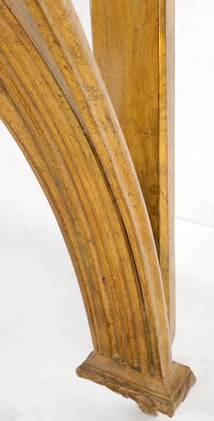 EstablishedLines Hanging Fine Carved Antique Gold Gilt Base Marble Top Console Table Credenza
