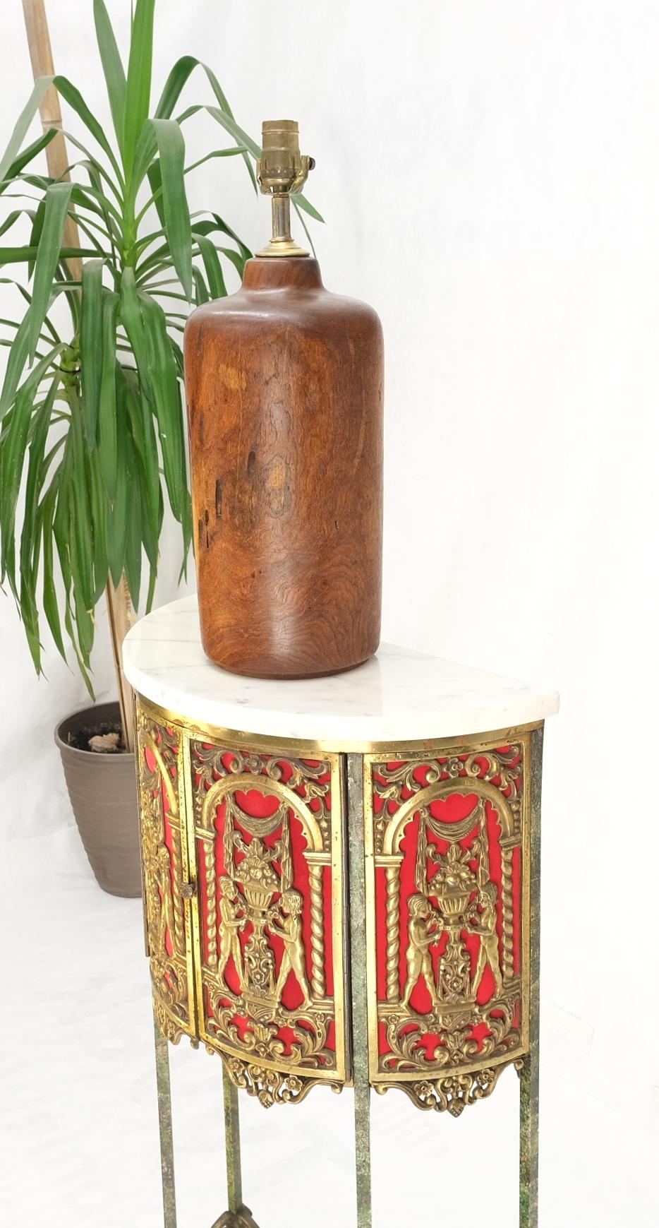 EstablishedLines Turned Vase Shape Solid Rosewood Table Lamp Mid-Century Modern Mint