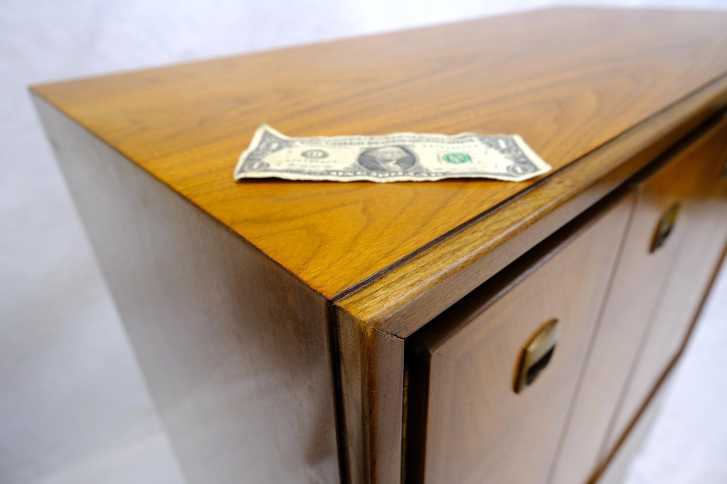EstablishedLines Mid Century American Walnut Gentleman's Chest Dresser w/ Two Doors Compartment