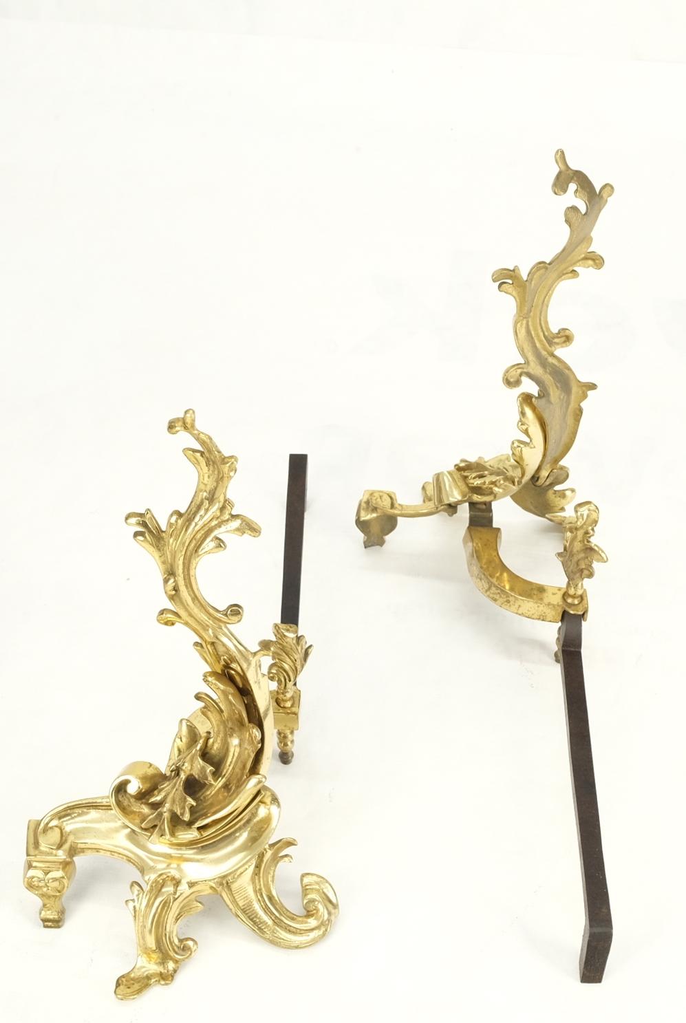 EstablishedLines Pair of Italian Renaissance Revival Bronze Andirons