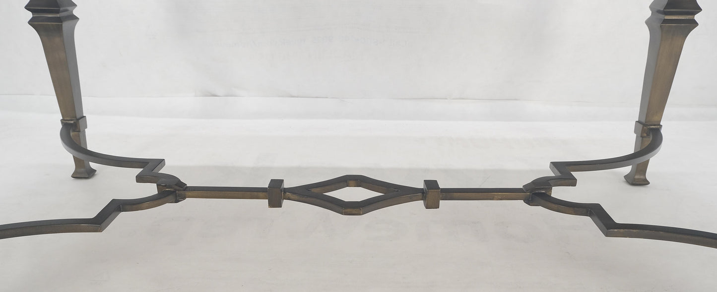 EstablishedLines Heavy Forged Bronzed Iron Base Rouge Marble Top Coffee Table Mint
