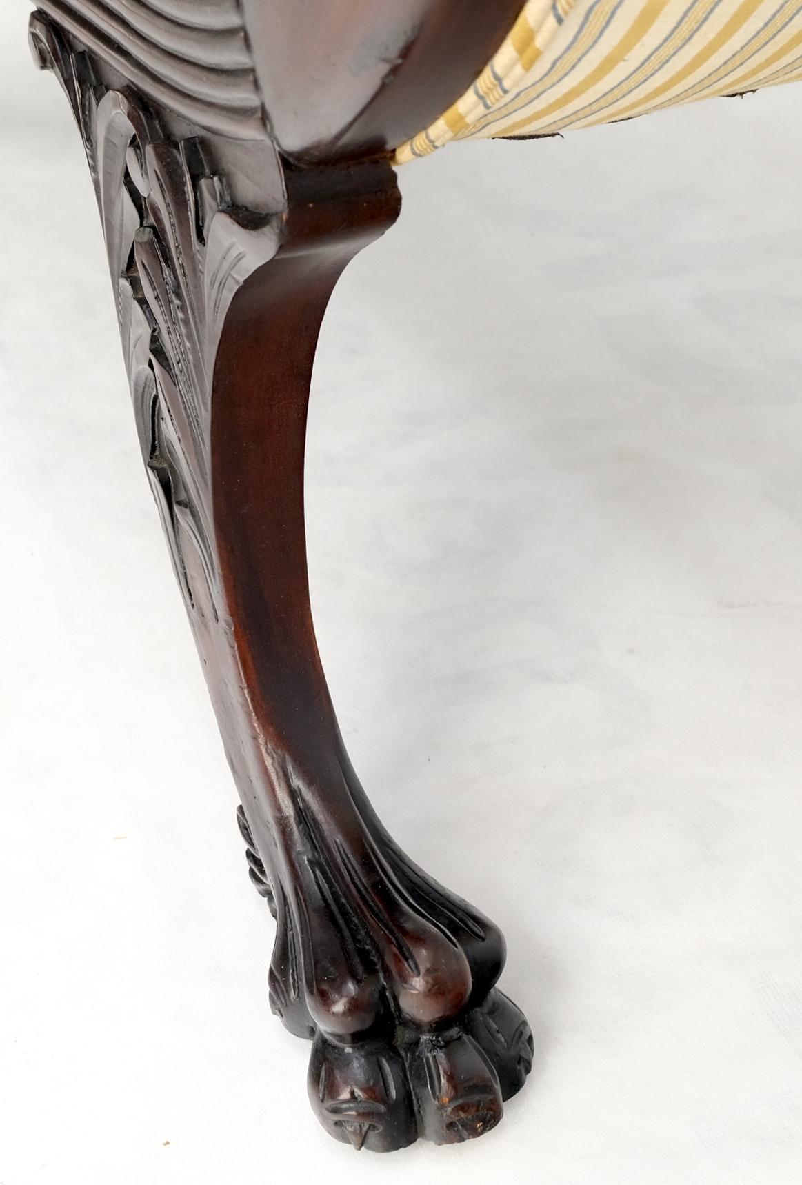 EstablishedLines Finely Carved Mahogany Settee Loveseat Empire Claw Feet Tall Back CLEAN