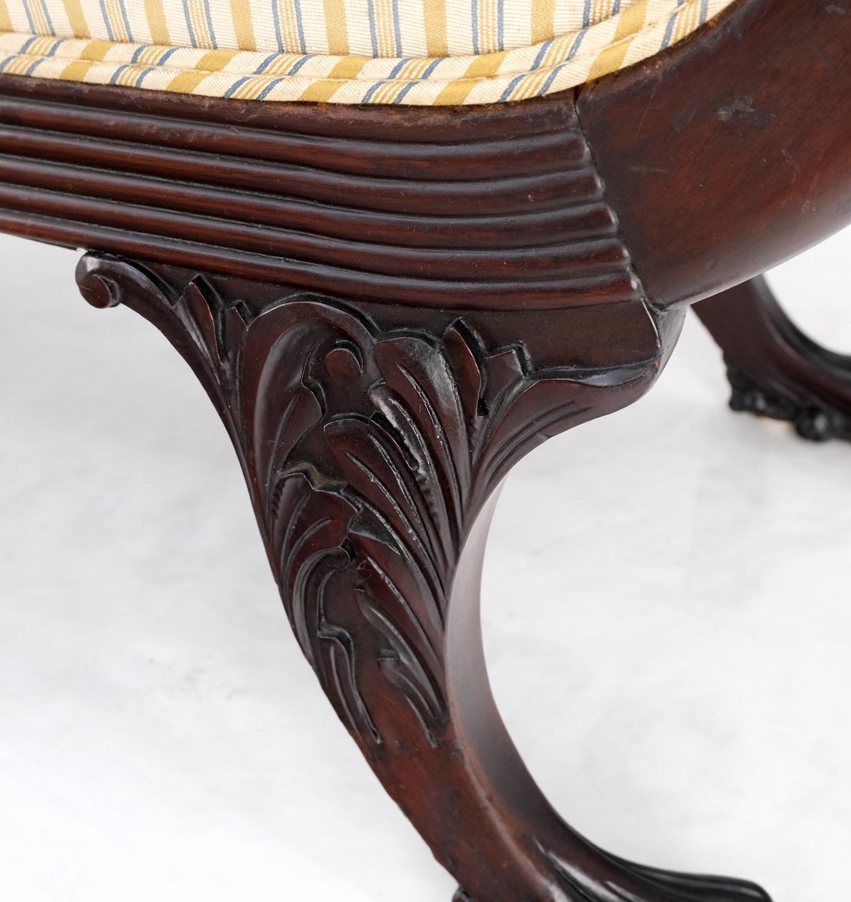 EstablishedLines Finely Carved Mahogany Settee Loveseat Empire Claw Feet Tall Back CLEAN