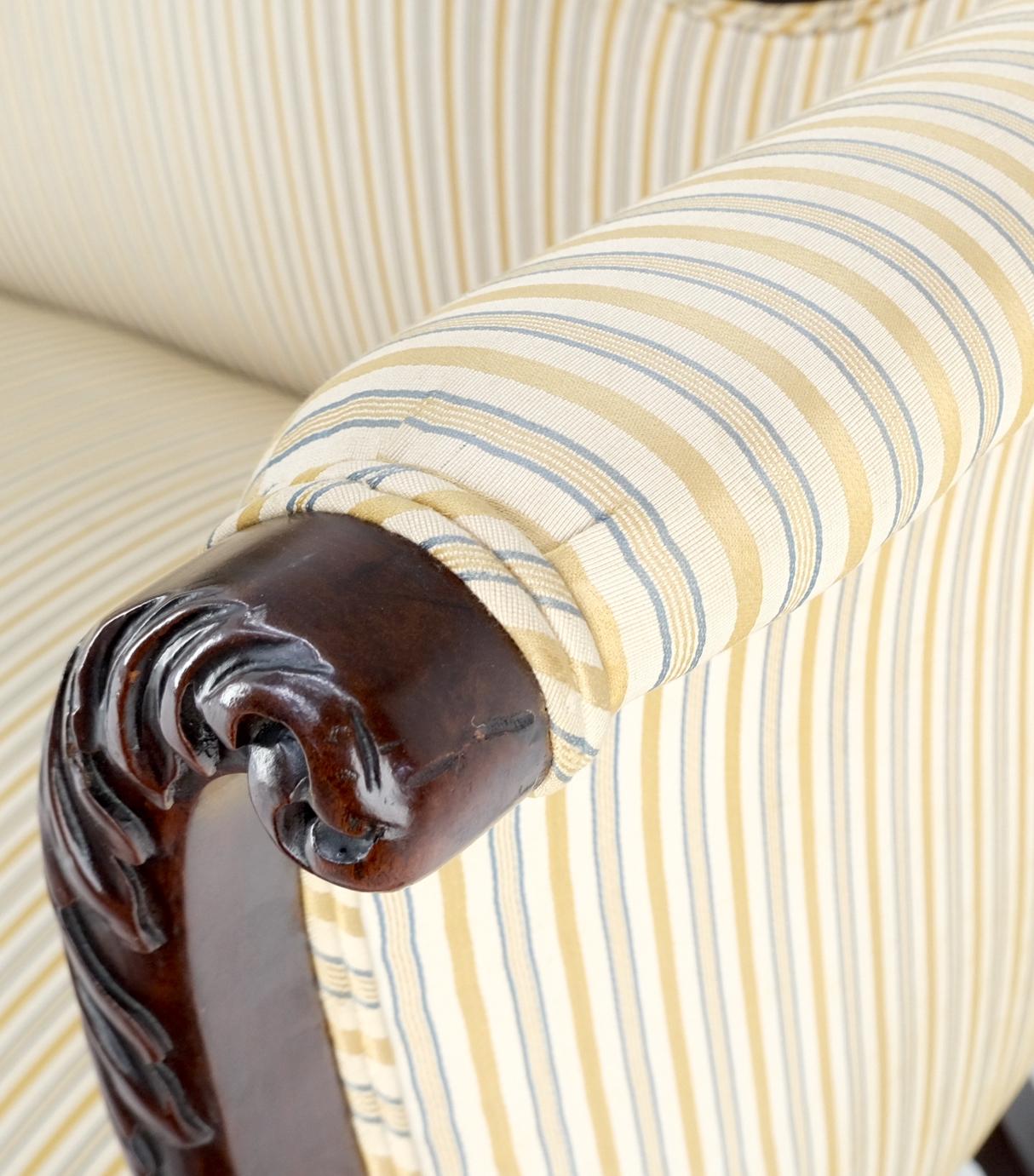 EstablishedLines Finely Carved Mahogany Settee Loveseat Empire Claw Feet Tall Back CLEAN