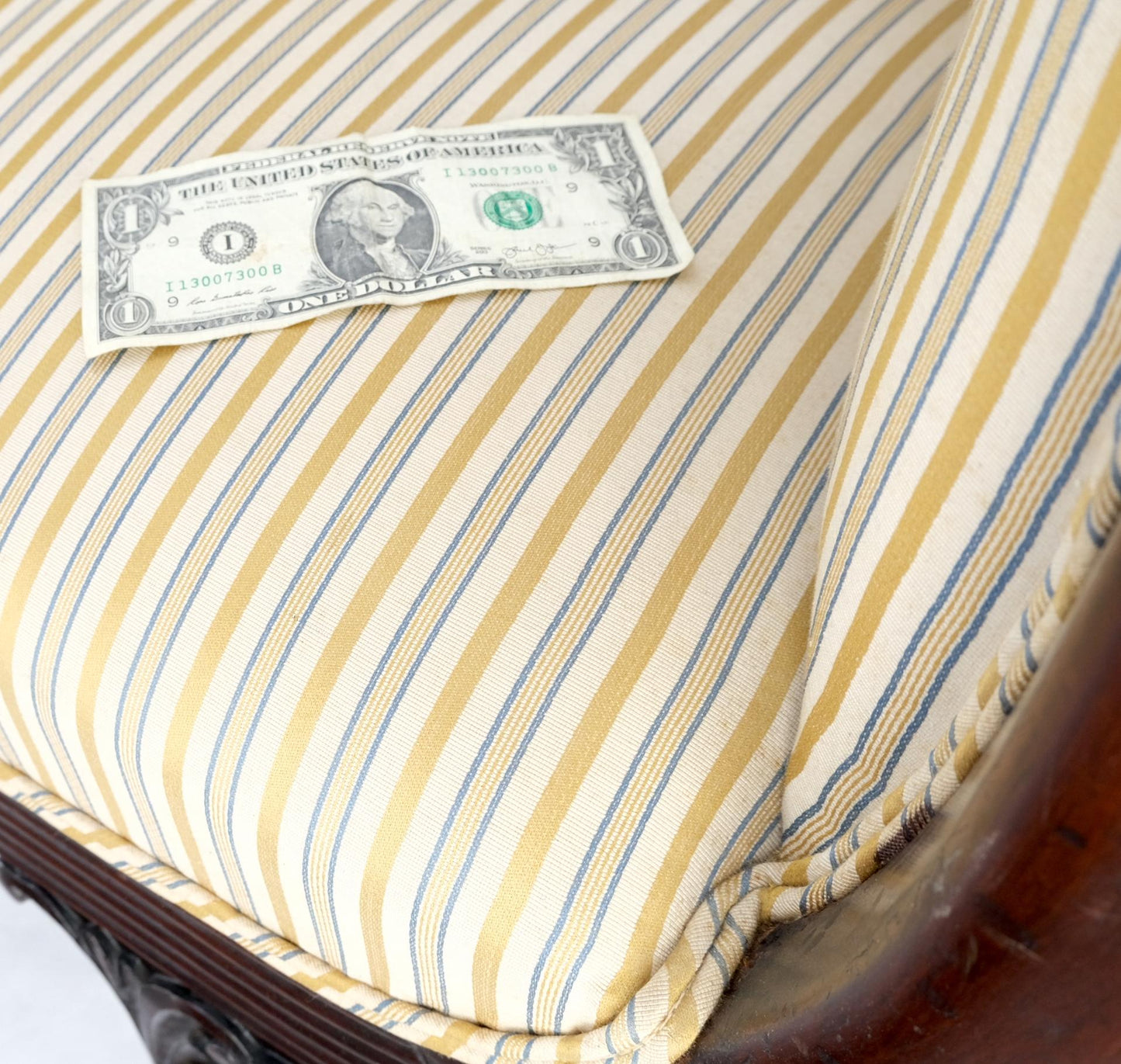 EstablishedLines Finely Carved Mahogany Settee Loveseat Empire Claw Feet Tall Back CLEAN