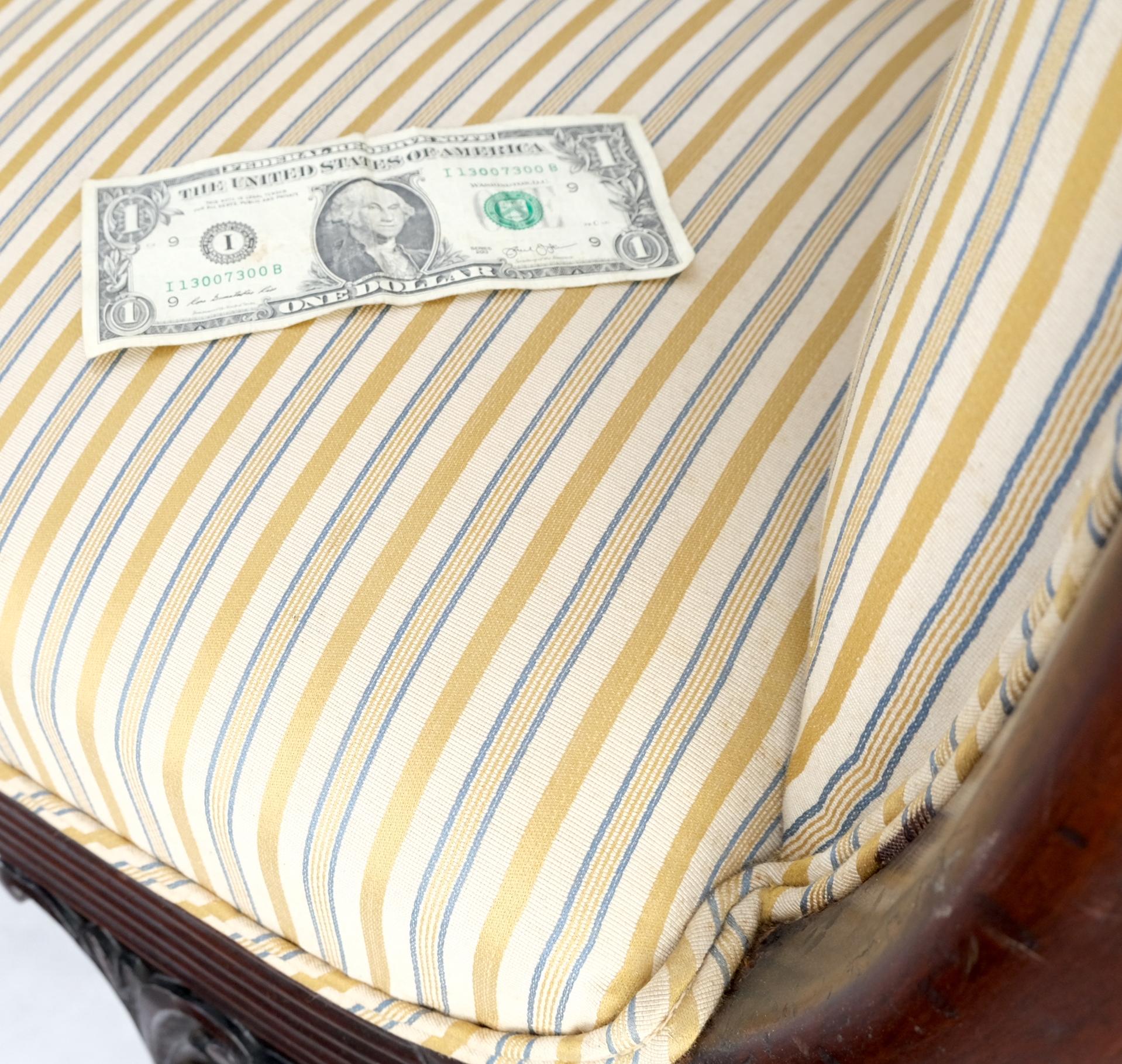 EstablishedLines Finely Carved Mahogany Settee Loveseat Empire Claw Feet Tall Back CLEAN