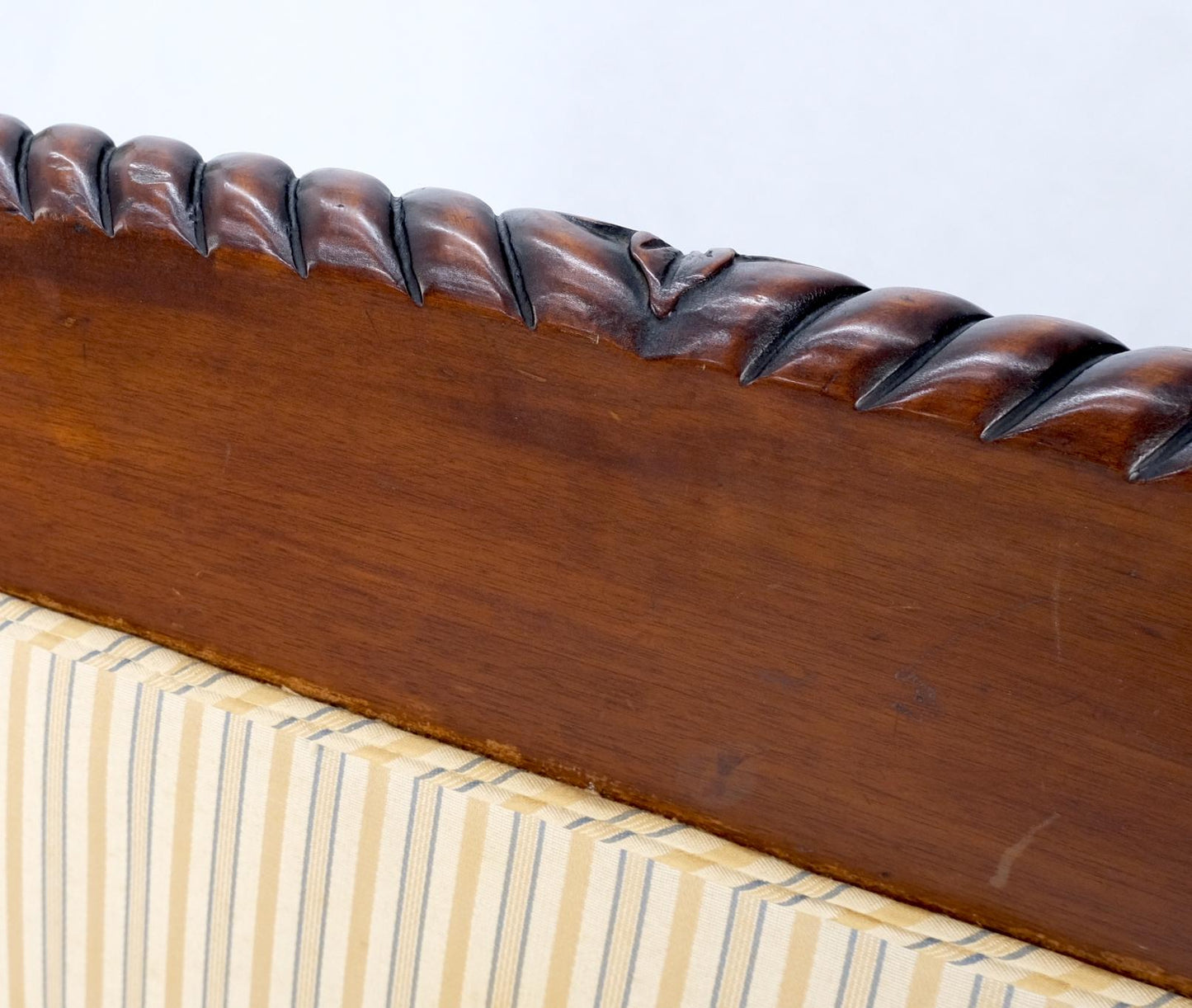 EstablishedLines Finely Carved Mahogany Settee Loveseat Empire Claw Feet Tall Back CLEAN