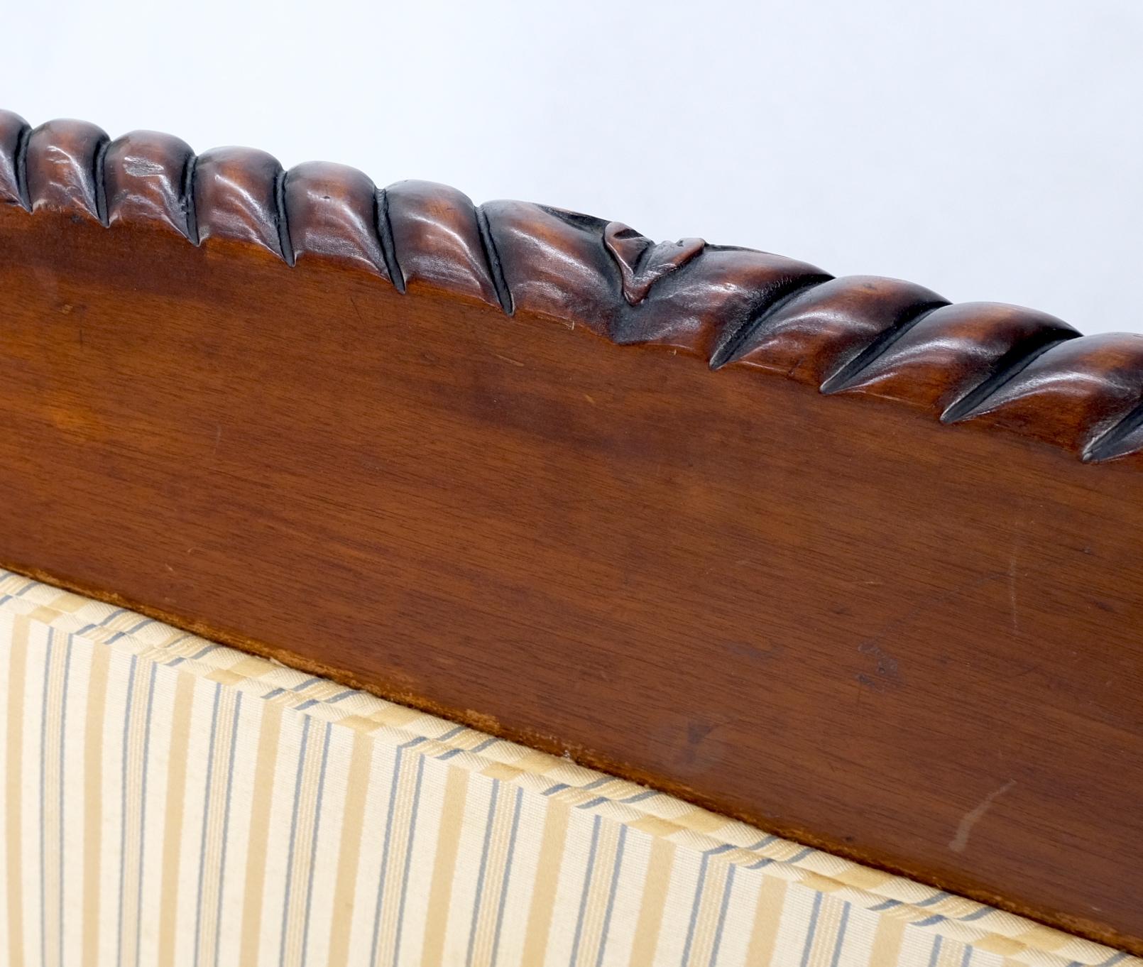 EstablishedLines Finely Carved Mahogany Settee Loveseat Empire Claw Feet Tall Back CLEAN