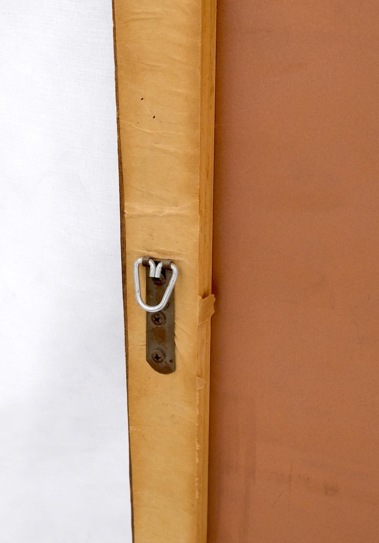 EstablishedLines Pair of Mid Century Modern Tripple Beveled Mirrors w/ Walnut Accents