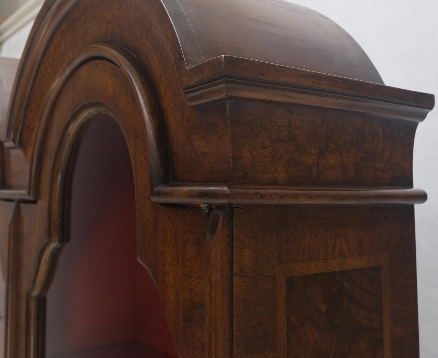EstablishedLines Double Bonnet Dome Top Burl Wood 3 Drawer Drop Front Secretary Desk 1900s Clean!
