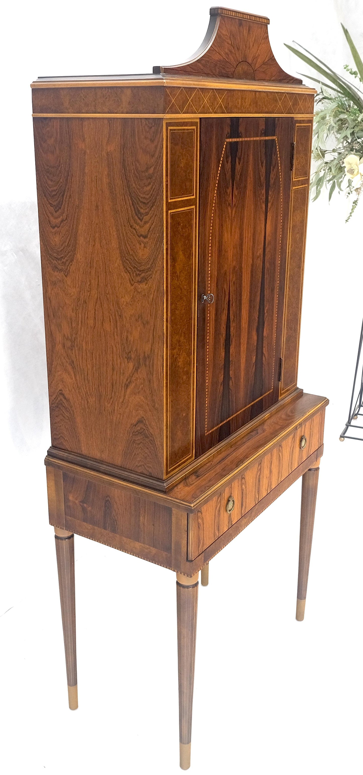 EstablishedLines Rosewood French Art Deco Tapered Legs Cupboard Buffet Breakfront Cabinet MINT!
