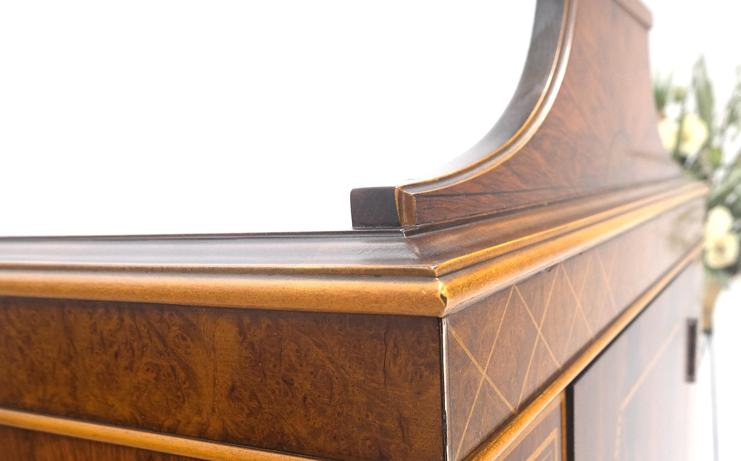 EstablishedLines Rosewood French Art Deco Tapered Legs Cupboard Buffet Breakfront Cabinet MINT!