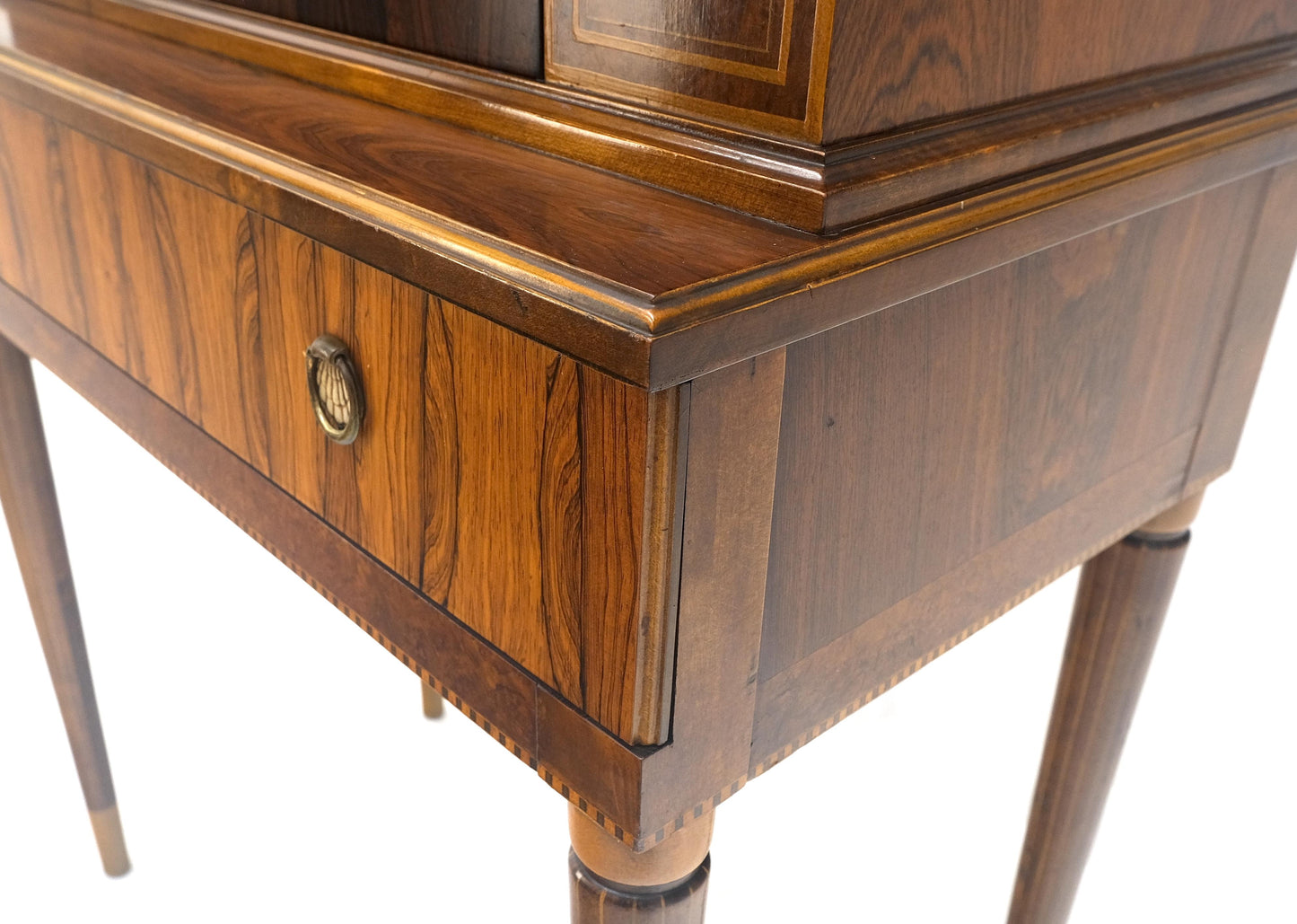 EstablishedLines Rosewood French Art Deco Tapered Legs Cupboard Buffet Breakfront Cabinet MINT!