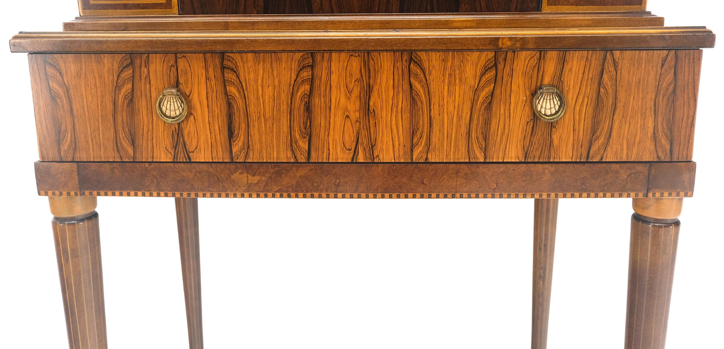 EstablishedLines Rosewood French Art Deco Tapered Legs Cupboard Buffet Breakfront Cabinet MINT!