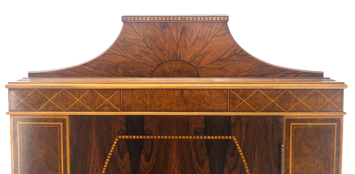 EstablishedLines Rosewood French Art Deco Tapered Legs Cupboard Buffet Breakfront Cabinet MINT!