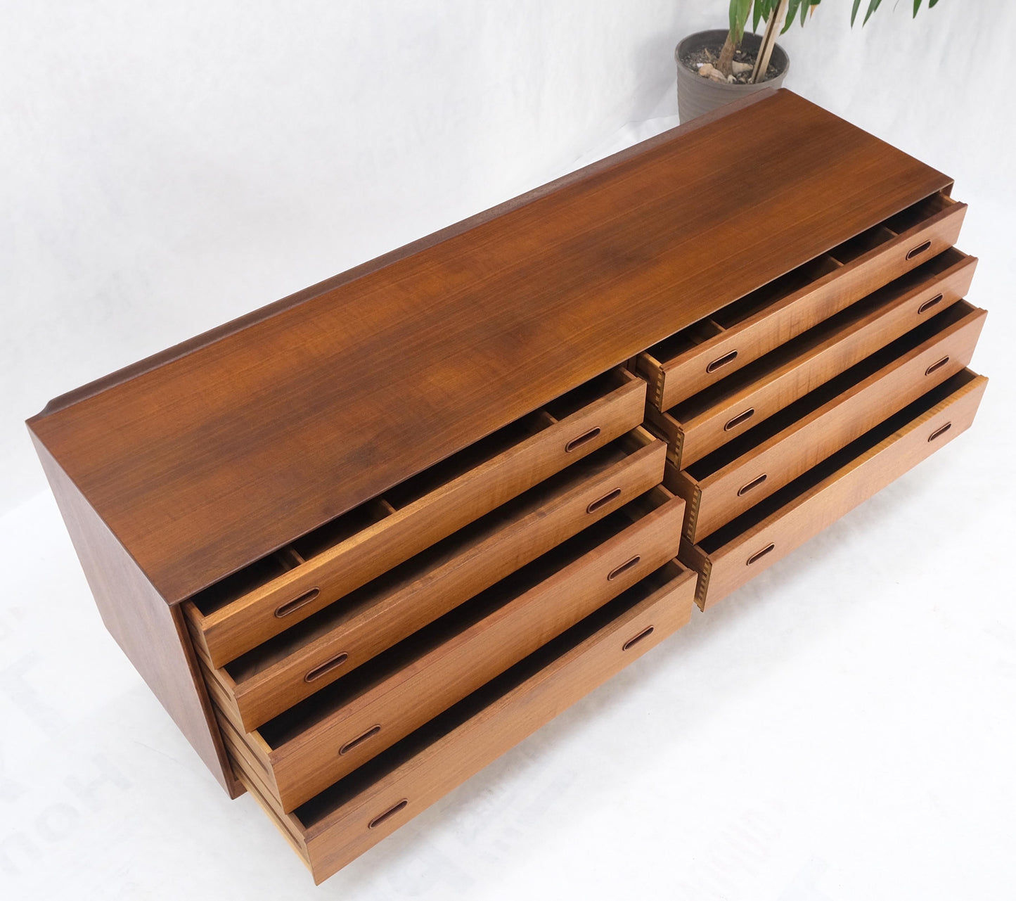 EstablishedLines Vodder Sibast Danish Mid-Century Modern Teak Long 8 Drawers Credenza Dresser
