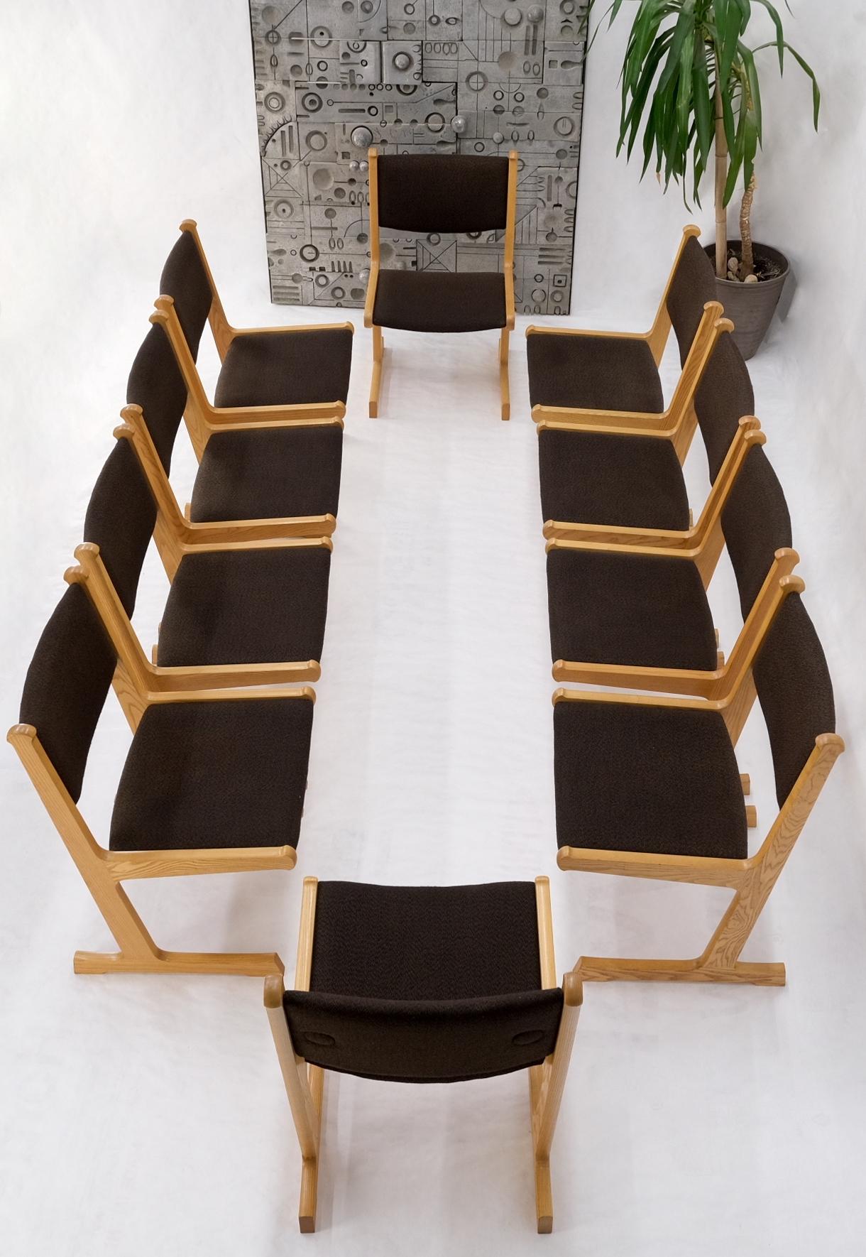 EstablishedLines Set of 10 Danish Mid Century Modern Cado Dining Chairs Wool Upholstery Denmark